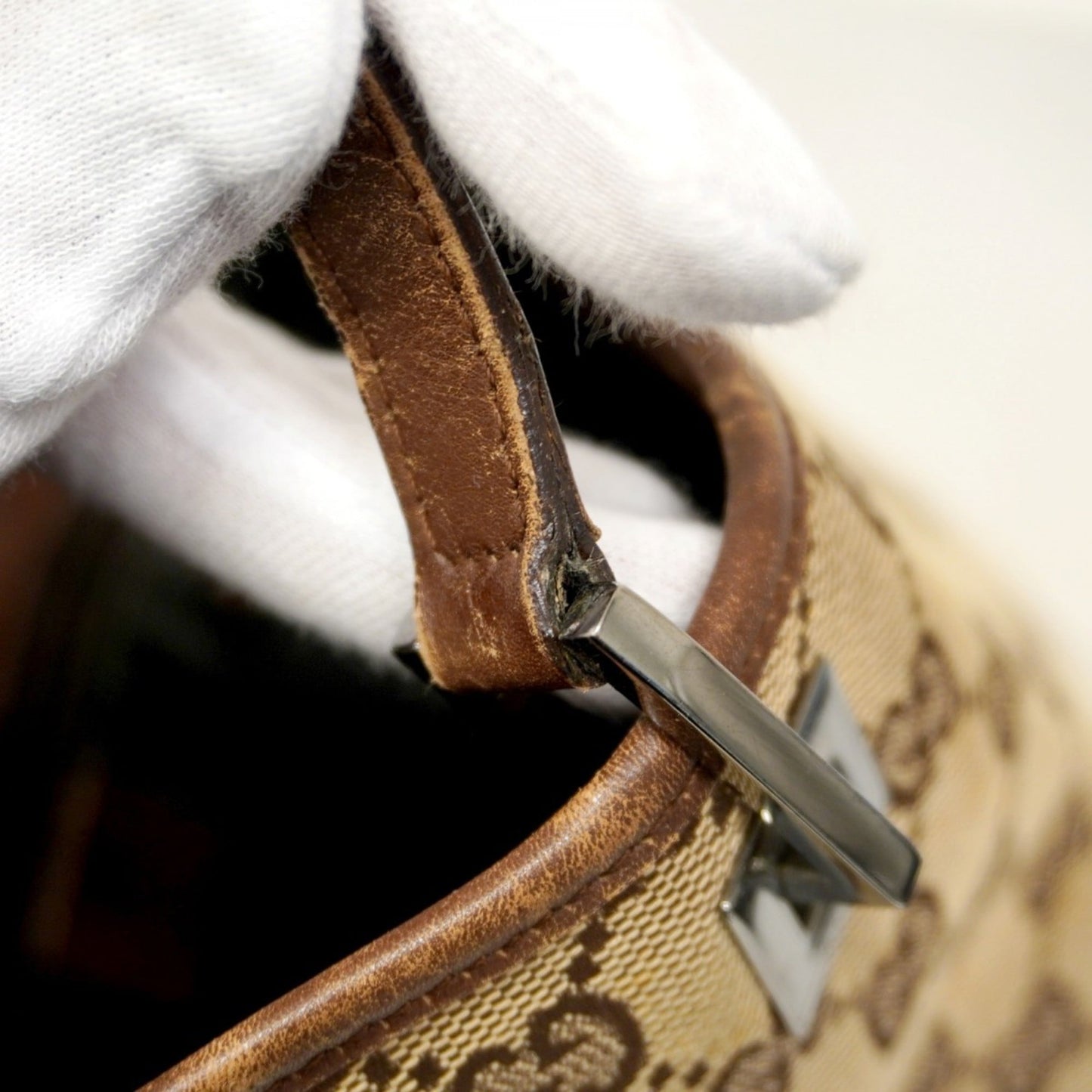 Gucci Beige Brown Canvas Tote Bag ( )