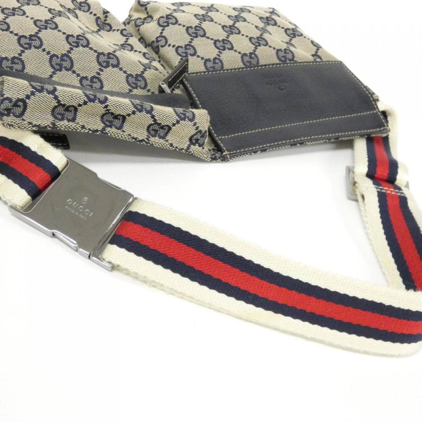 Gucci Beige Navy Gg Canvas Fanny Pack ( )