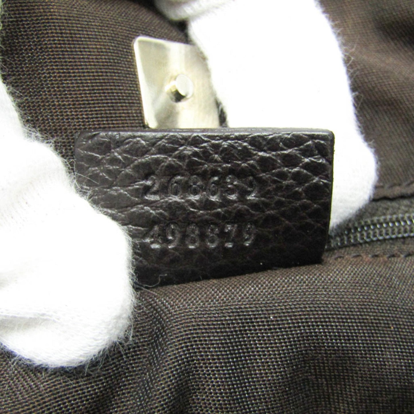 Gucci Gg Crystal Beige Dark Brown Leather Pvc Tote Bag ( )