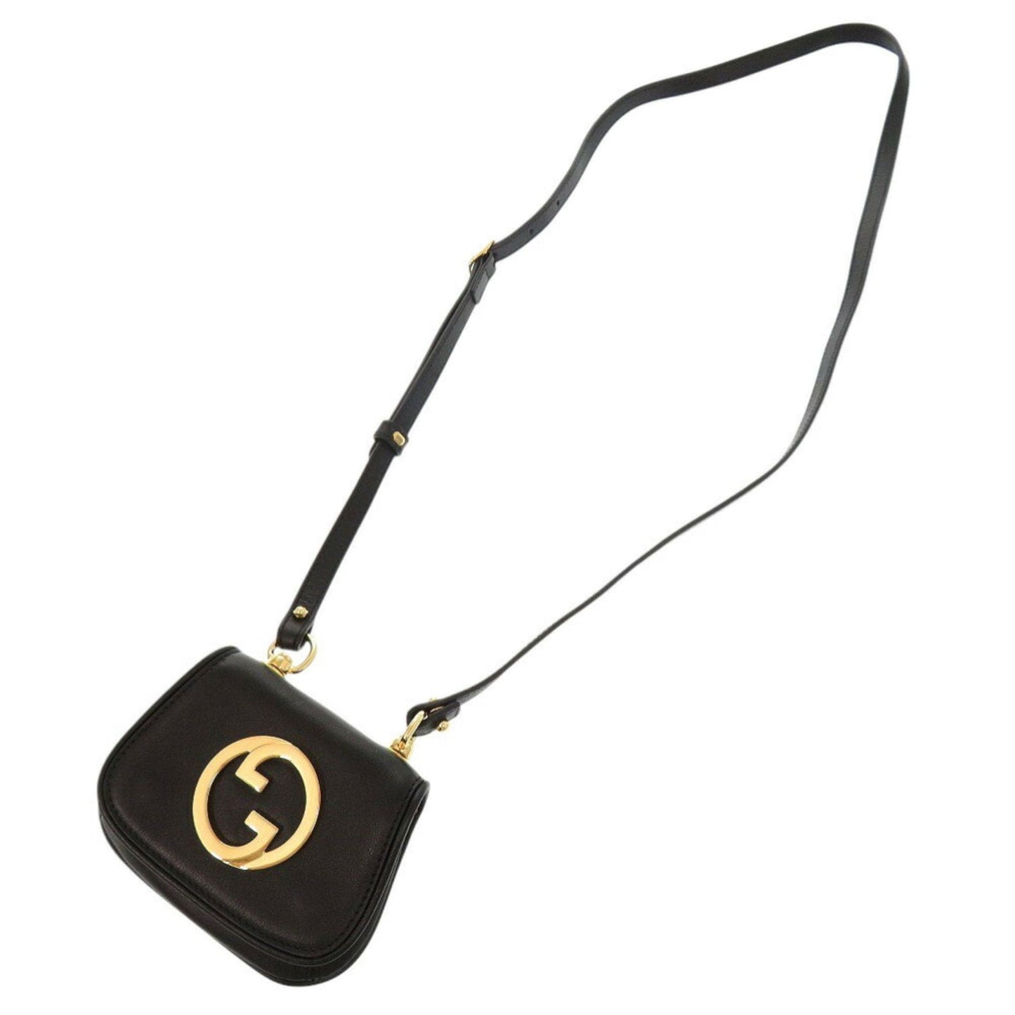 Gucci Black Leather Pouch Shoulder Bag ( )