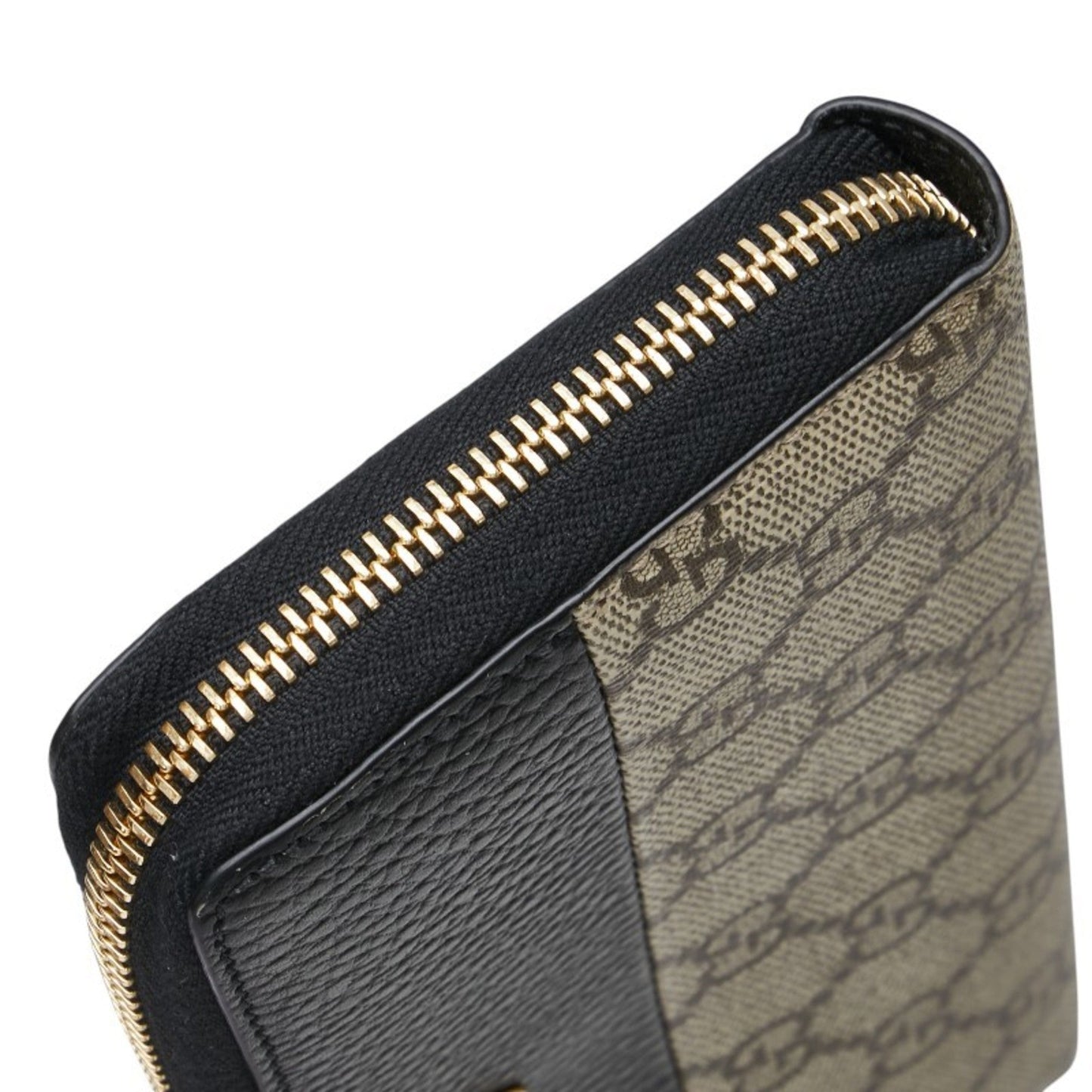 Gucci Beige Black Pvc Leather Long Wallet (Bi-Fold) ( )