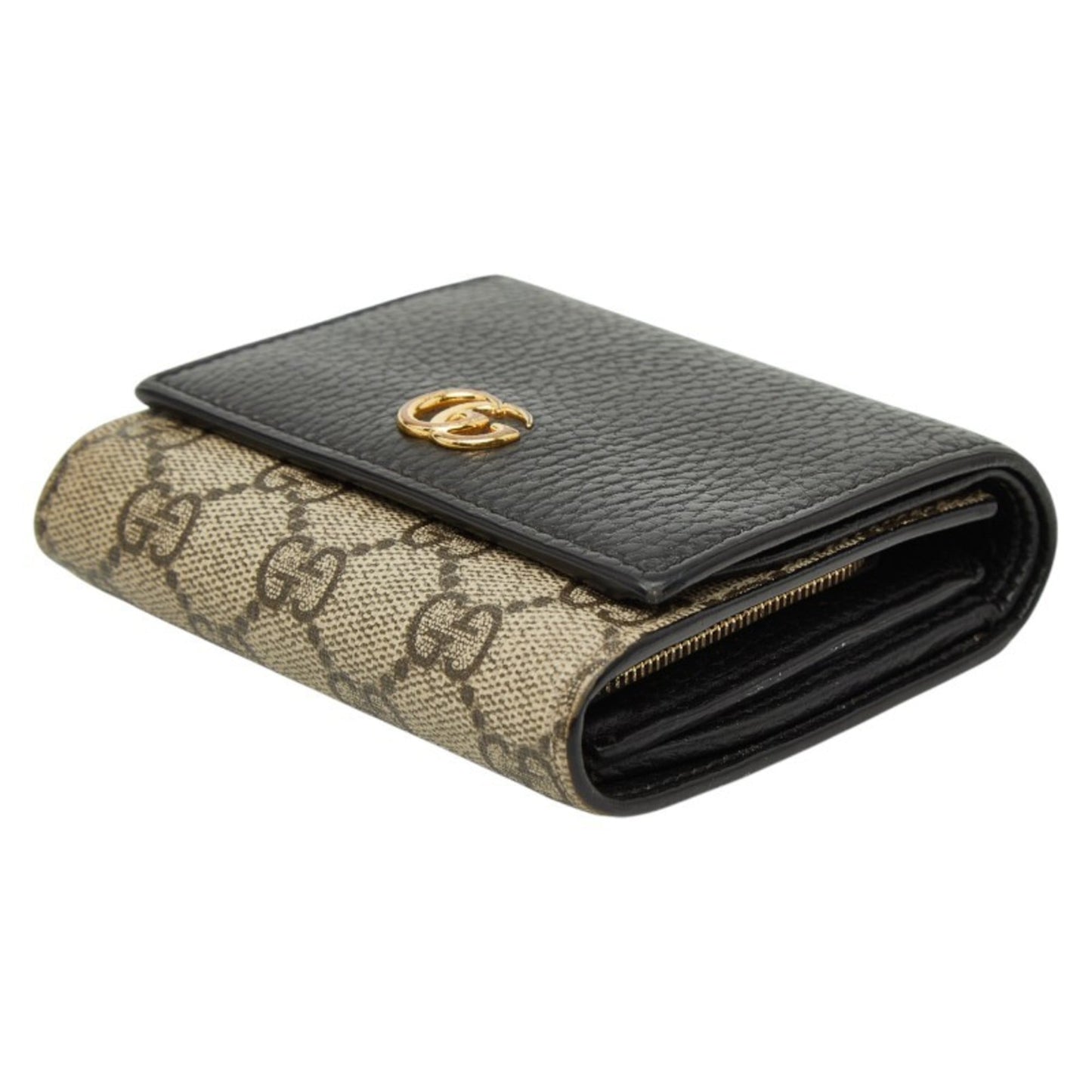 Gucci Beige Black Pvc Leather Wallet (Bi-Fold) ( )