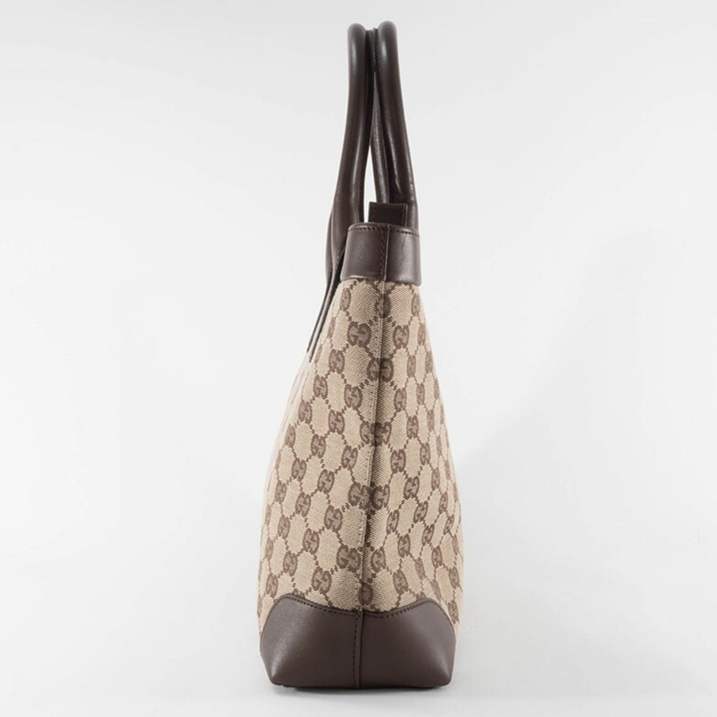Gucci Gg Canvas Beige Brown Gg Canvas Leather Tote Bag ( )