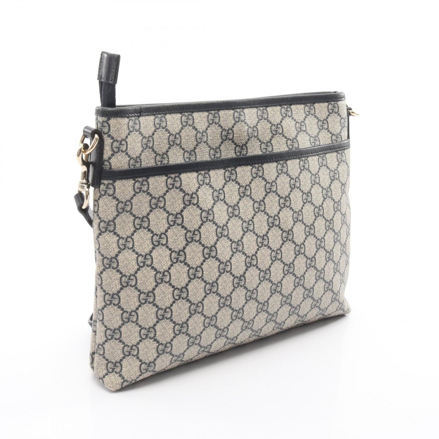 Gucci Beige Navy Gg Supreme Leather Shoulder Bag ( )