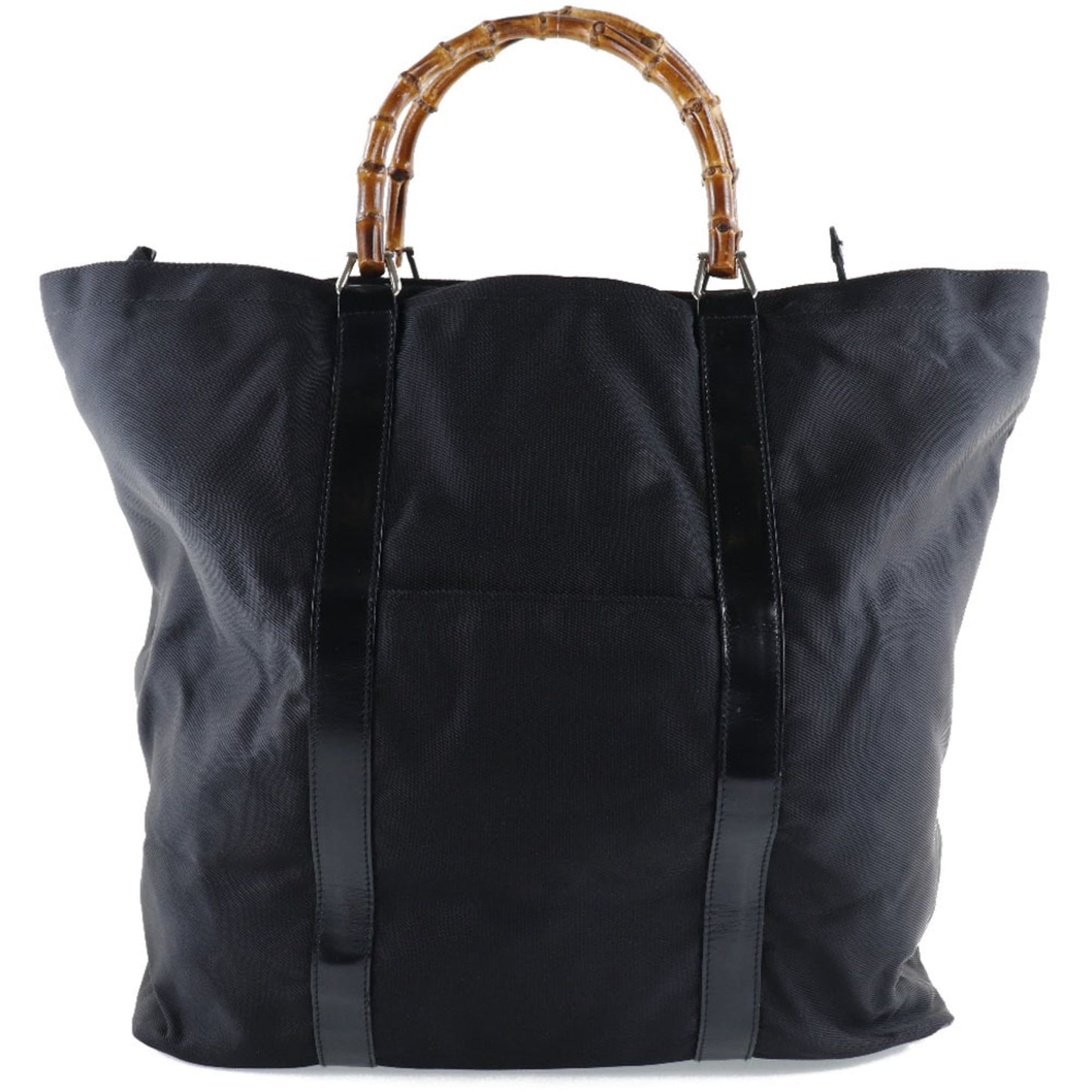 Gucci Black Brown Nylon Canvas Tote Bag ( )