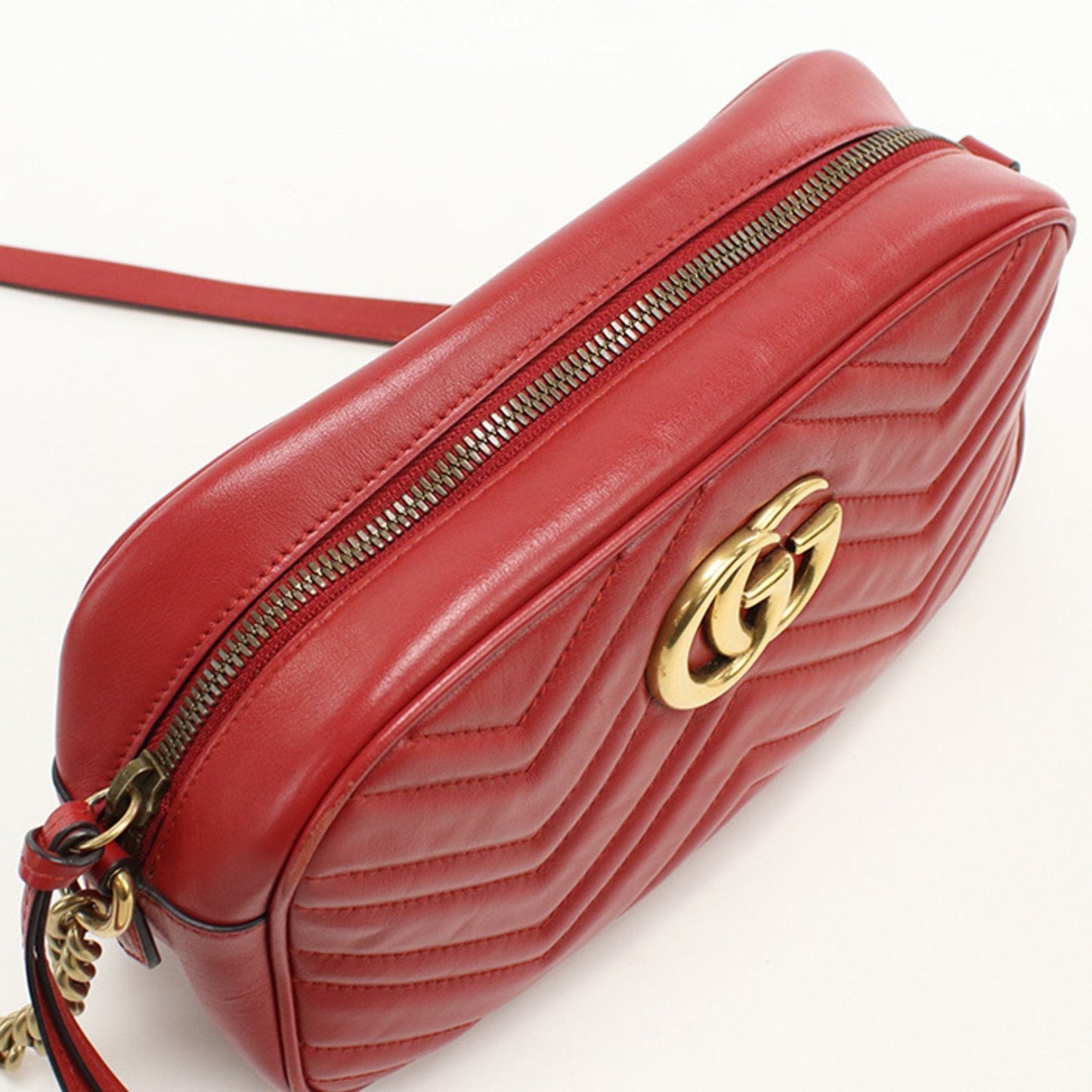 Gucci Red Color Leather Shoulder Bag ( )