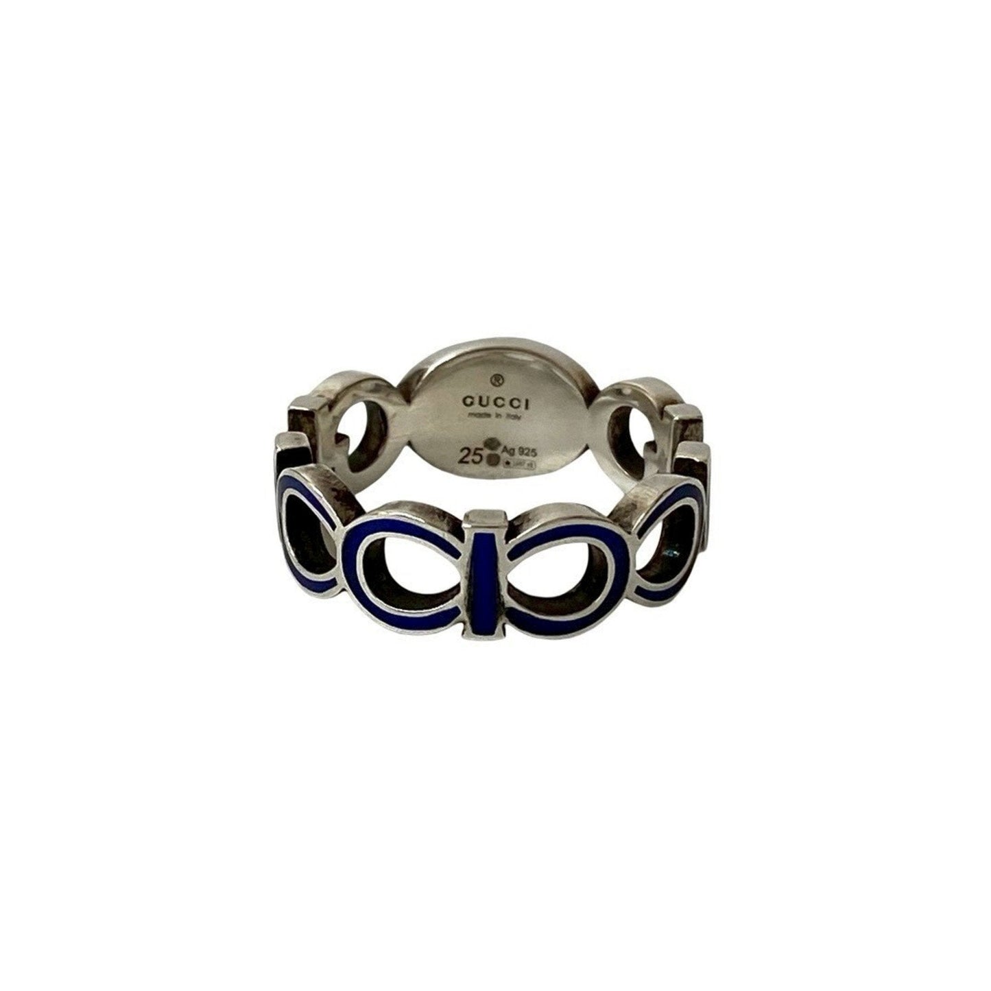 Gucci Silver Blue Silver 925 Band Ring ( )