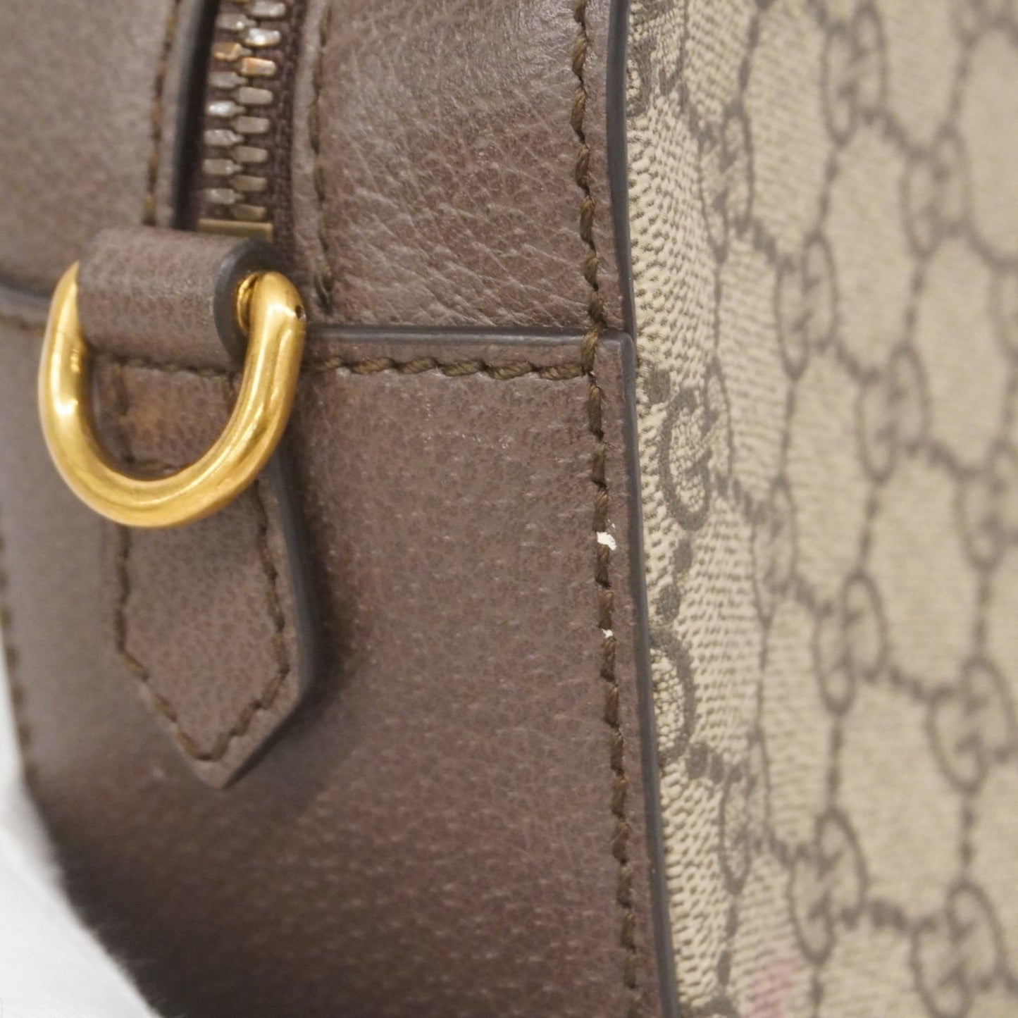 Gucci Beige Brown Pvc Shoulder Bag ( )