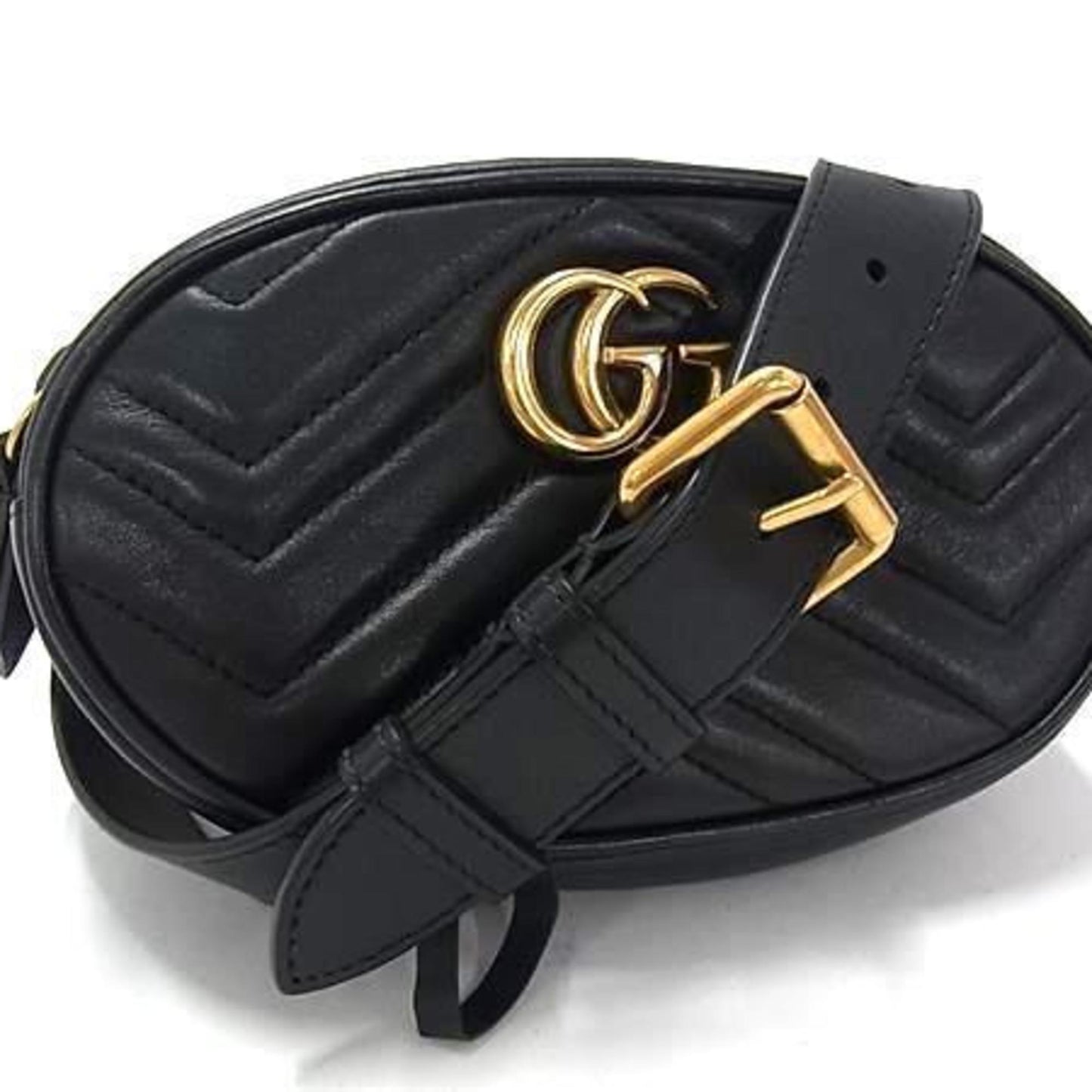 Gucci Black Leather Fanny Pack Shoulder Bag ( )