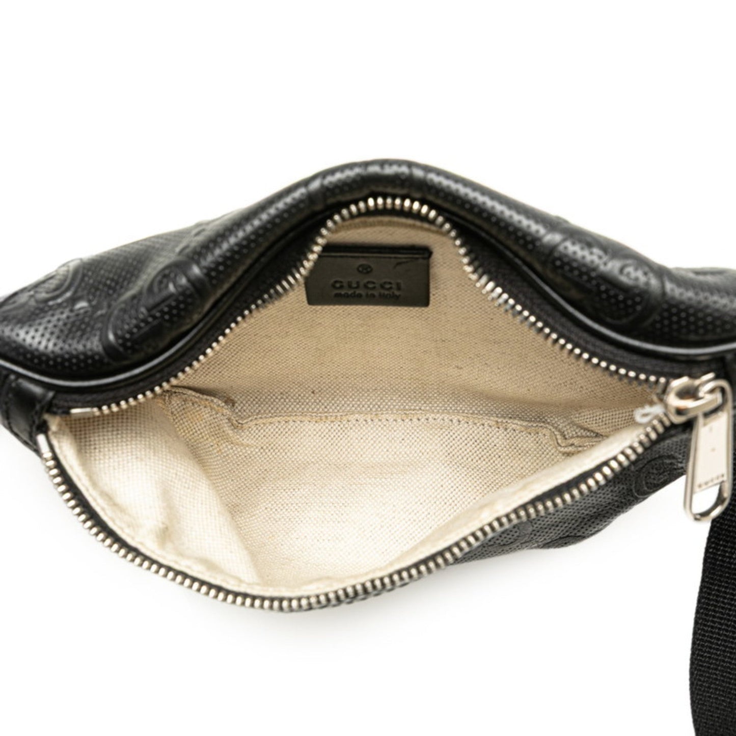 Gucci Black Leather Fanny Pack Sling Bag ( )