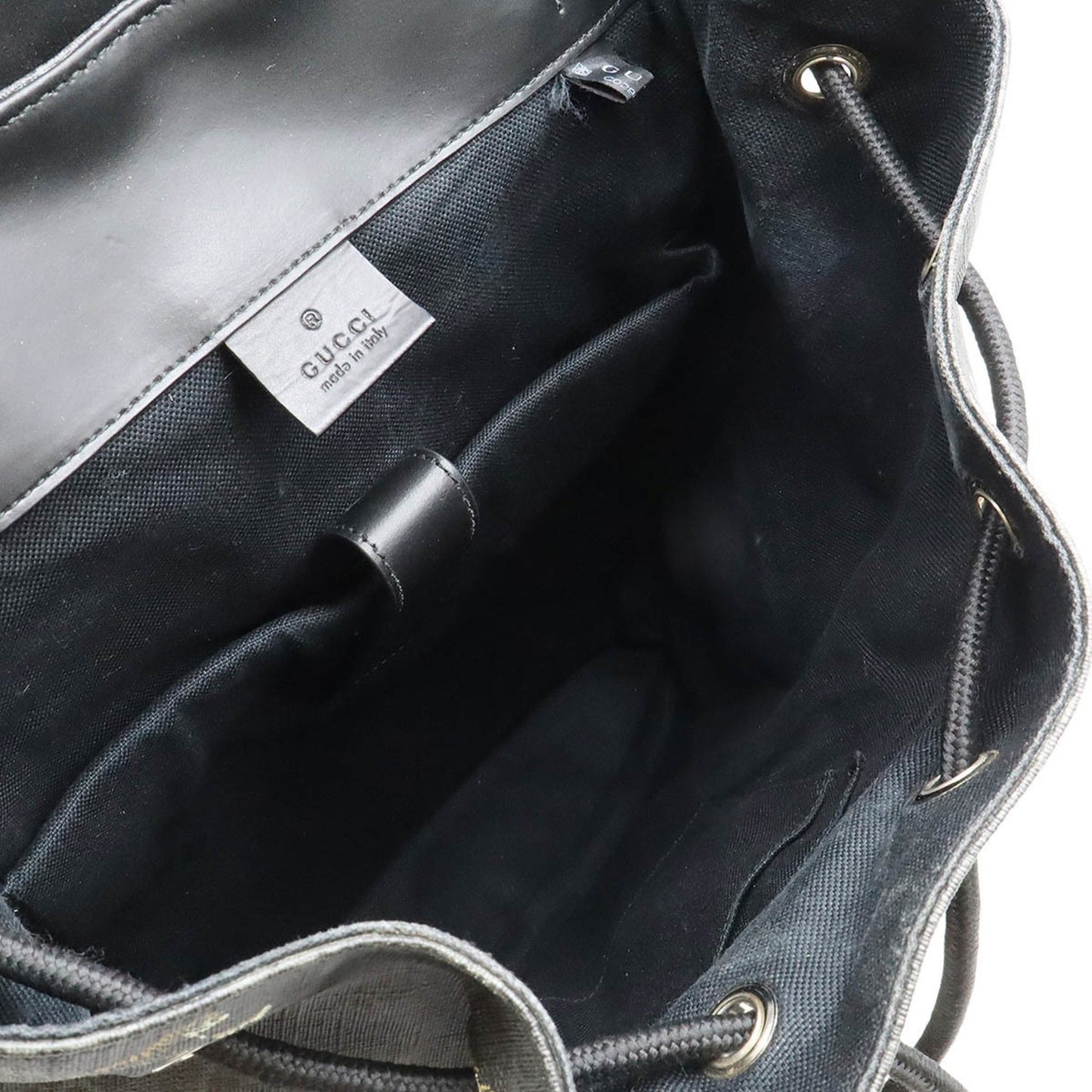 Gucci Sherry Line Black Gray Navy Red Color Pvc Leather Backpack ( )