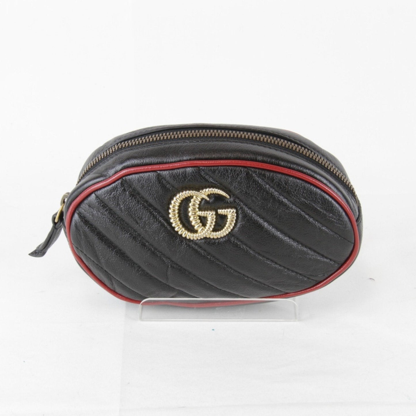 Gucci Gg Marmont Black Leather Fanny Pack ( )