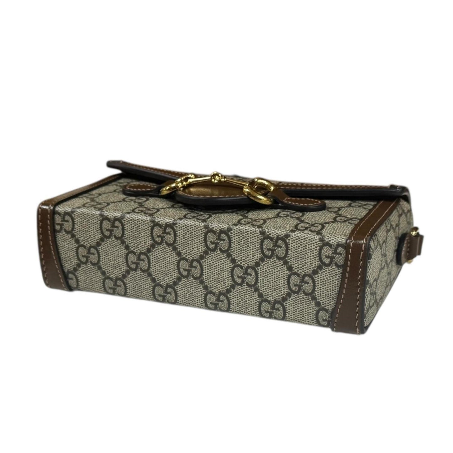 Gucci Horsebit Beige Brown Gg Supreme Shoulder Bag ( )
