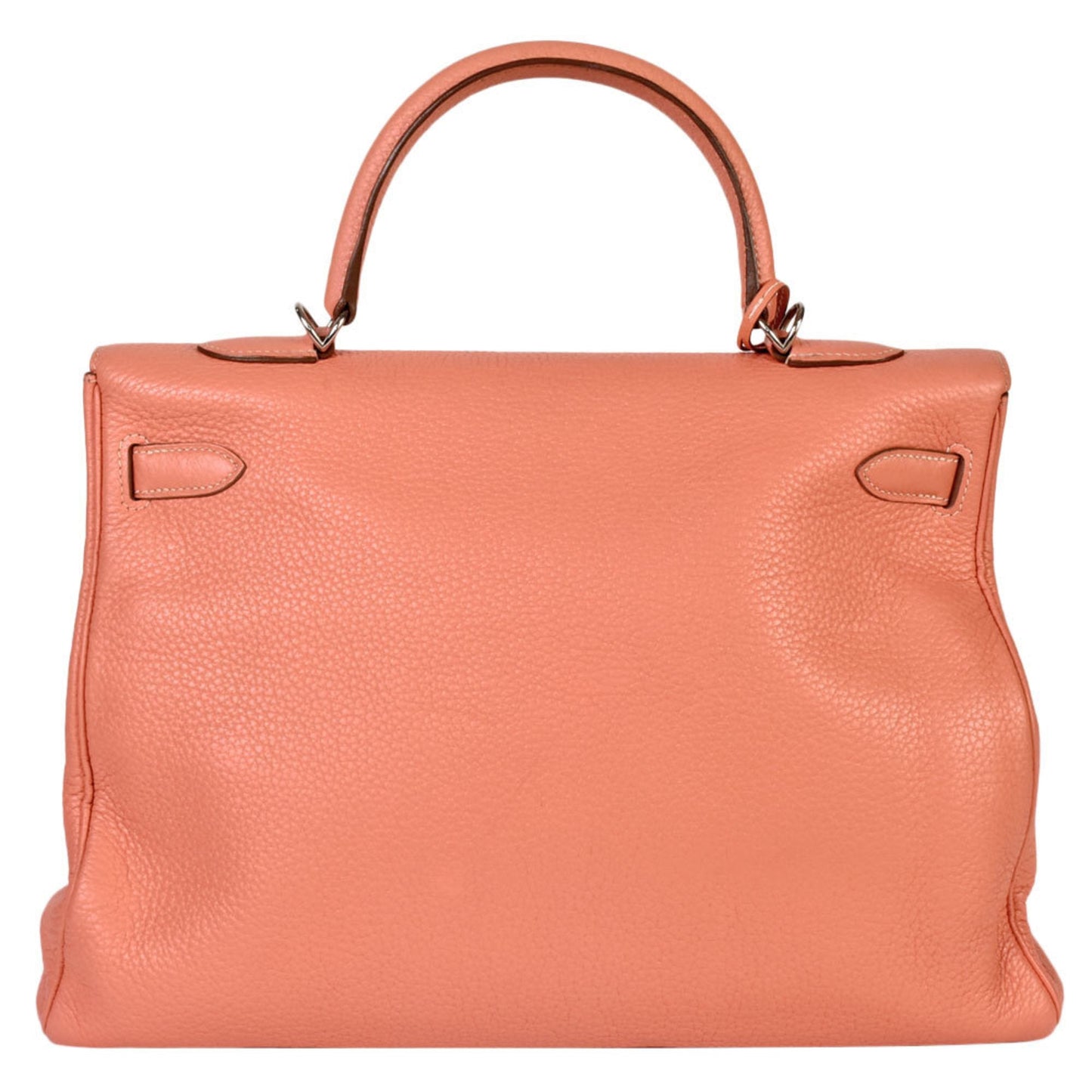 Hermes Kelly Silver Taurillon Clemence Leather Handbag ( )