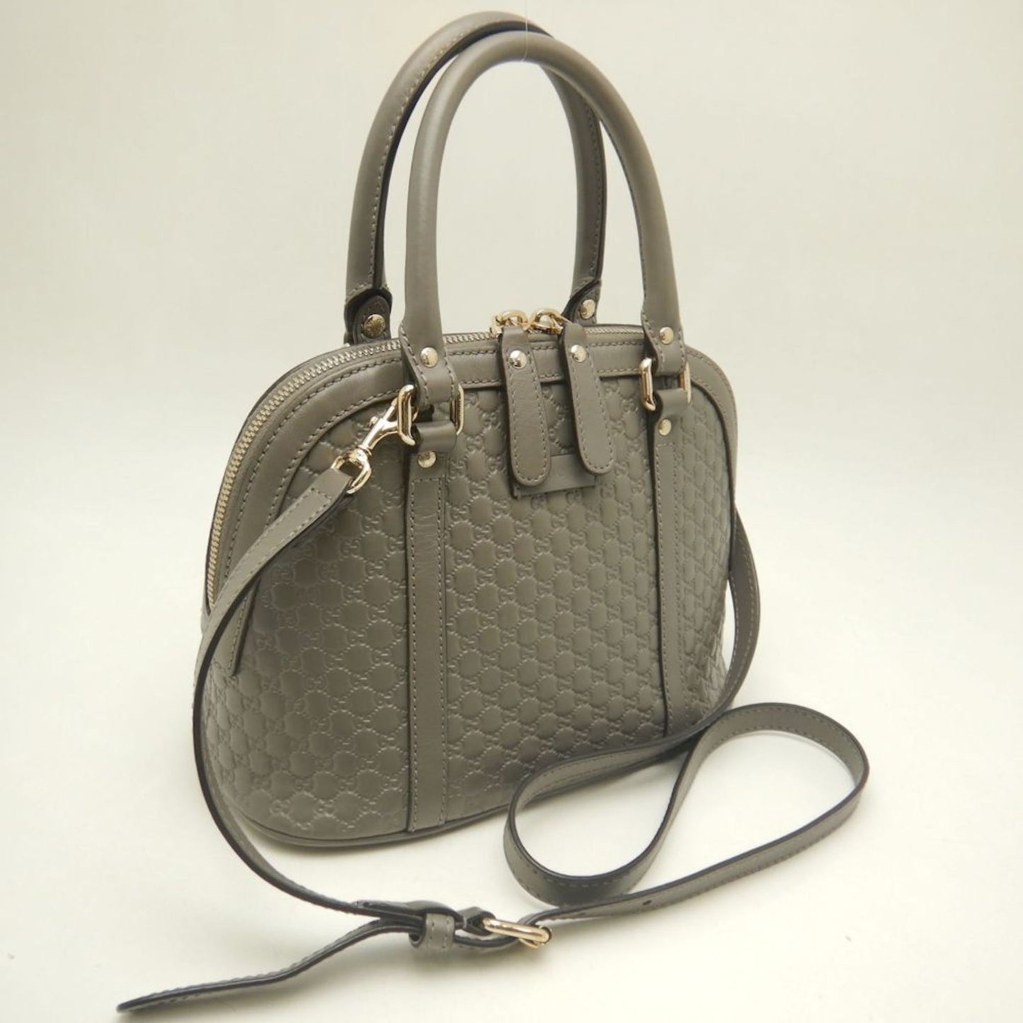 Gucci Microguccissima Gray Leather Handbag ( )