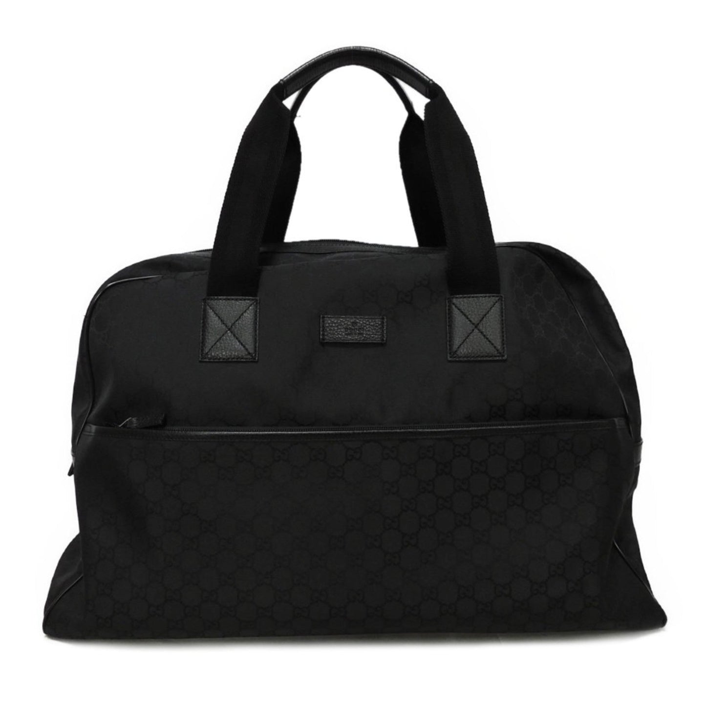 Gucci Black Nylon Leather Boston Bag Handbag
