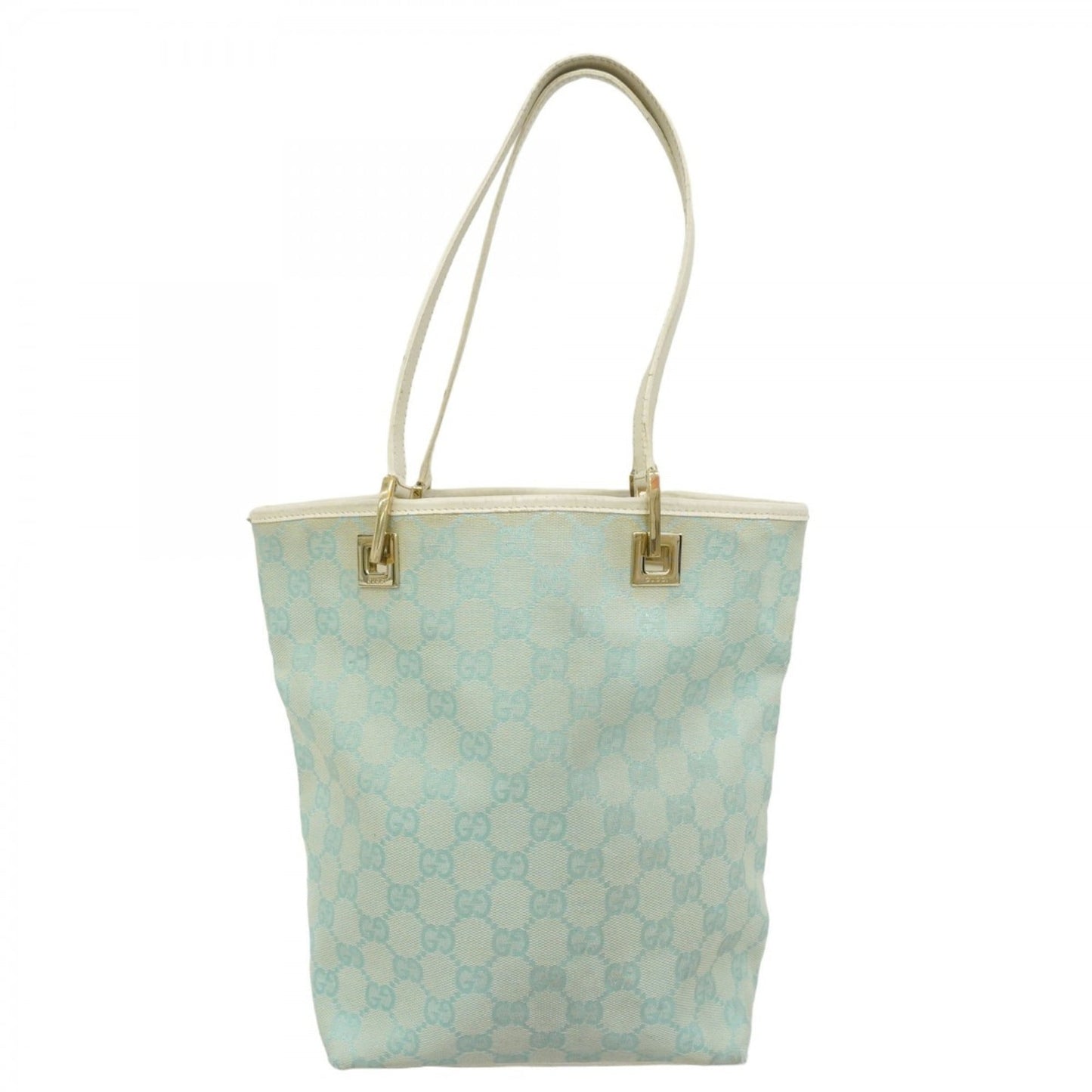 Gucci Light Blue White Canvas Tote Bag ( )