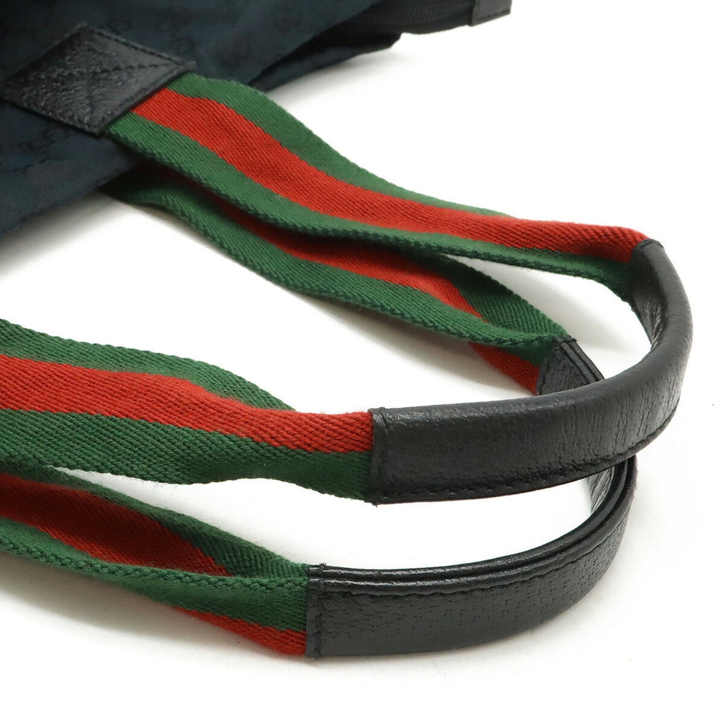 Gucci Black Green Red Color Canvas Leather Shoulder Bag Tote Bag ( )