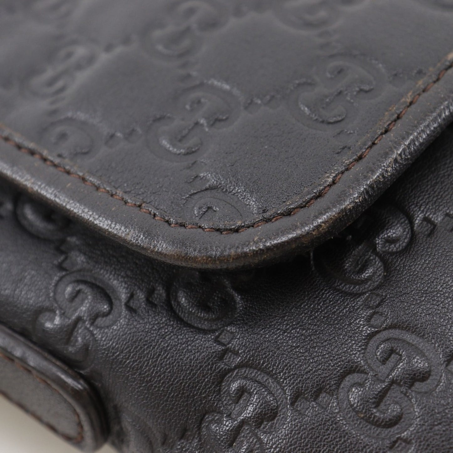 Gucci Brown Leather Shoulder Bag ( )