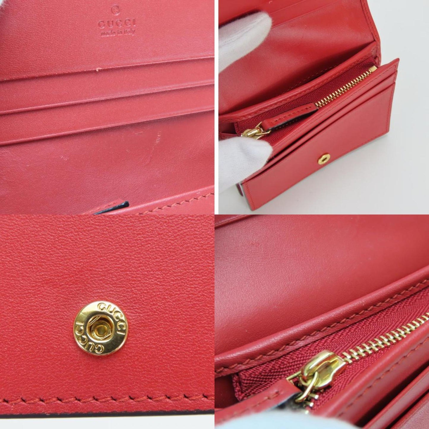 Gucci Beige Pink Red Color Gg Supreme Wallet (Bi-Fold) ( )