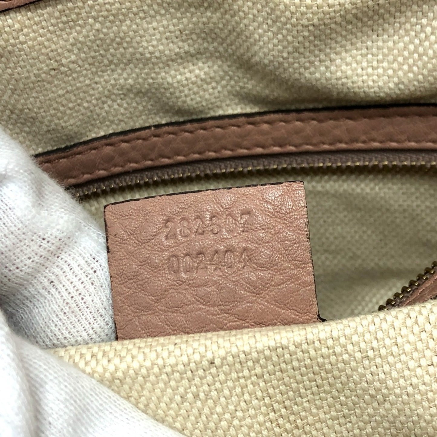 Gucci Pink Beige Leather Handbag ( )