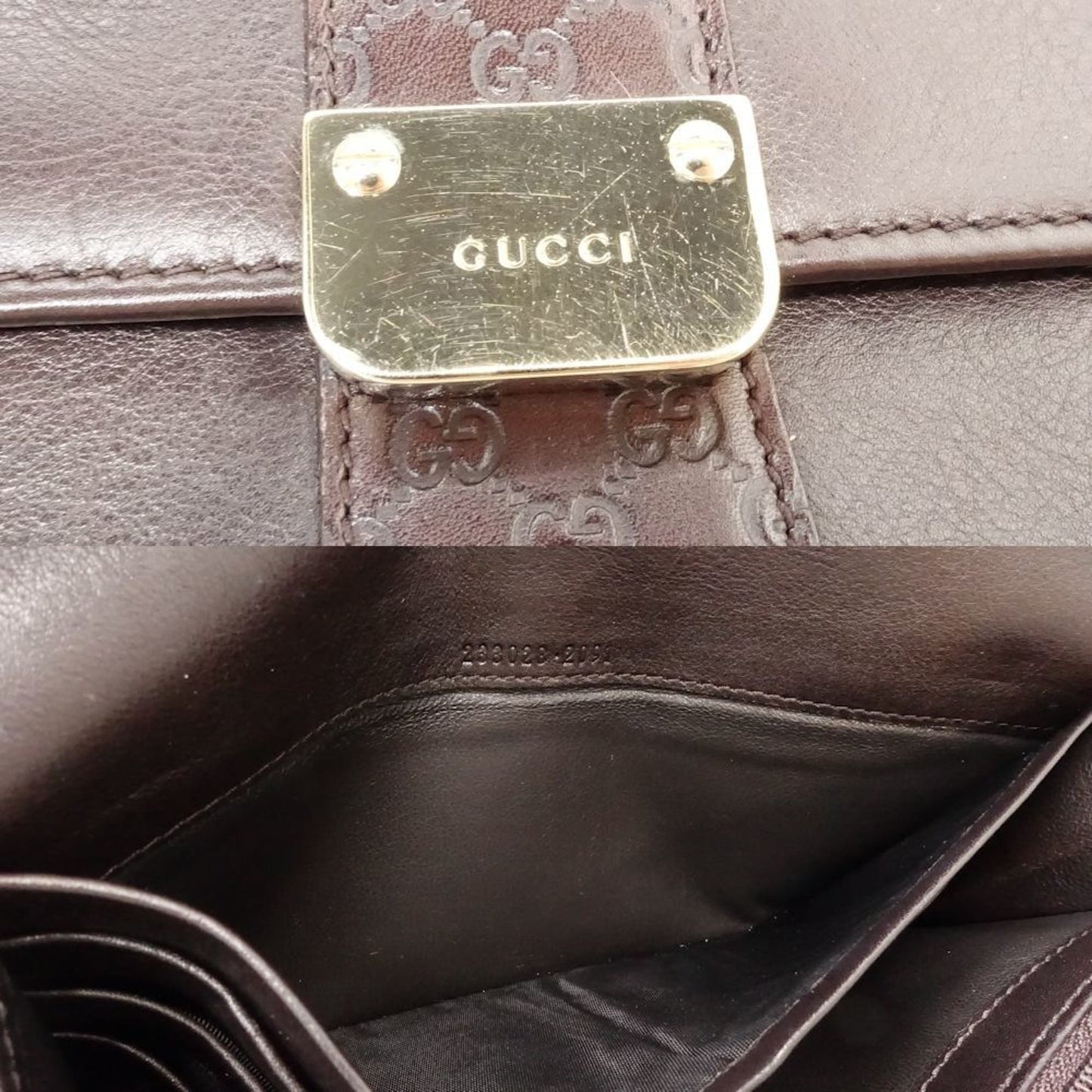 Gucci Dark Brown Leather Long Wallet (Bi-Fold) ( )