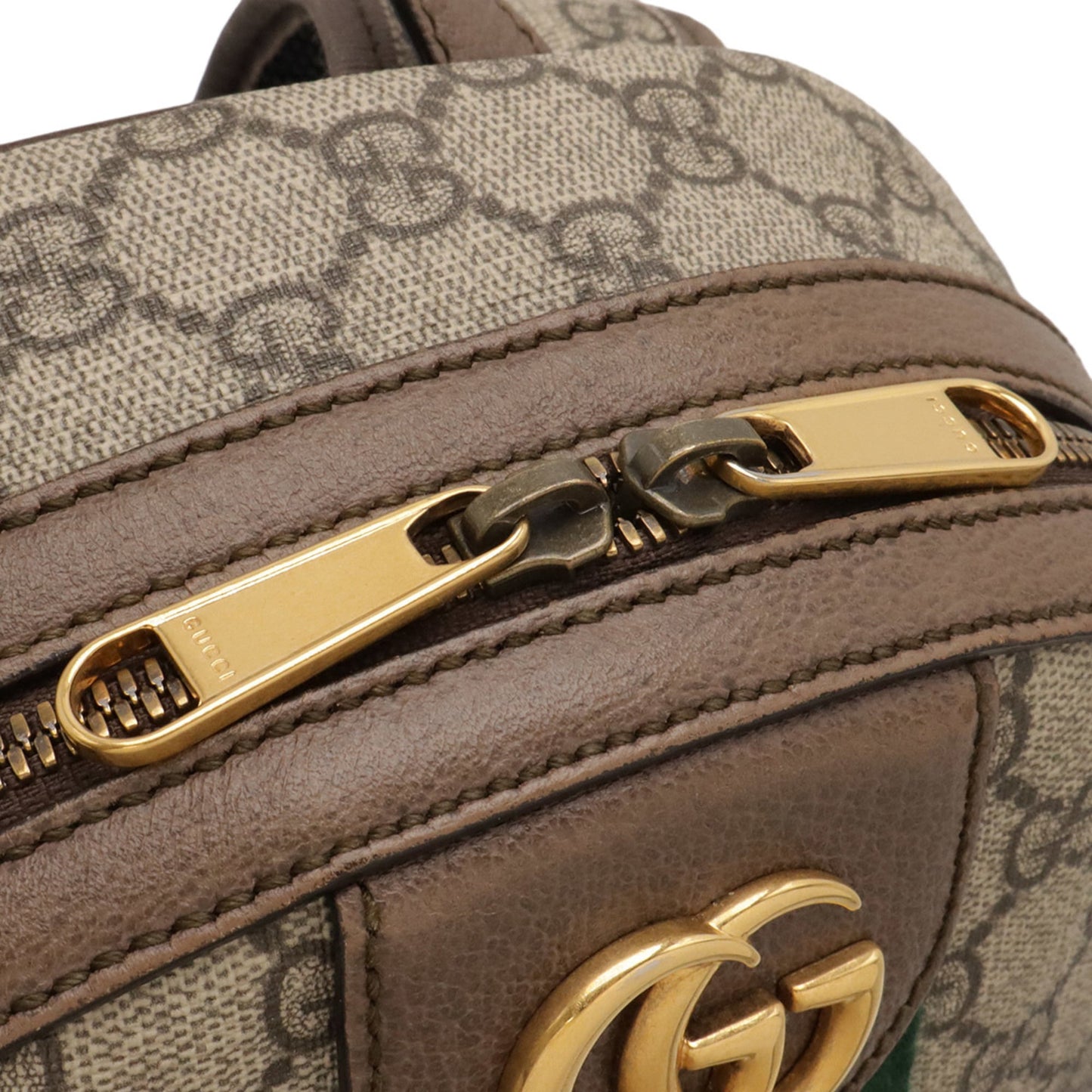 Gucci Beige Brown Green Red Color Gg Supreme Canvas Pvc Leather Backpack ( )
