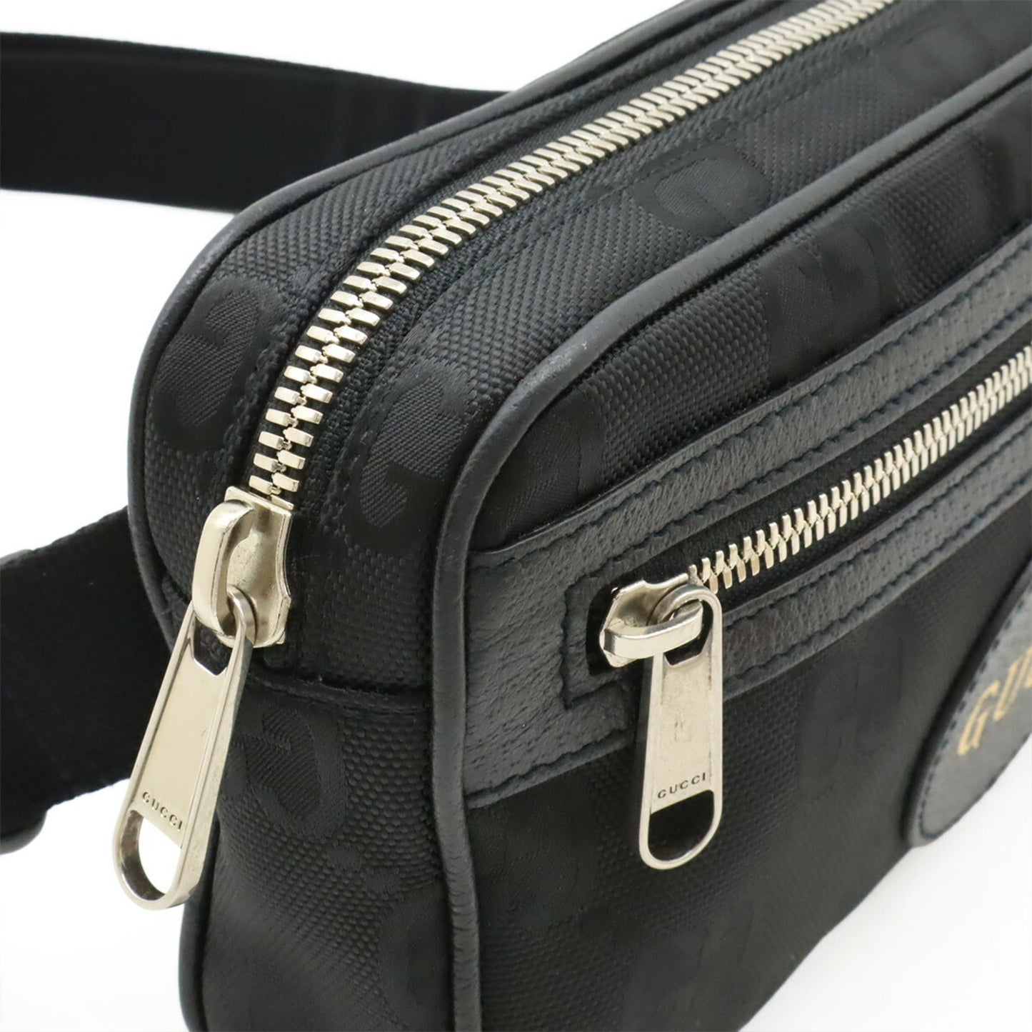 Gucci Black Nylon Canvas Leather Fanny Pack Sling Bag ( )