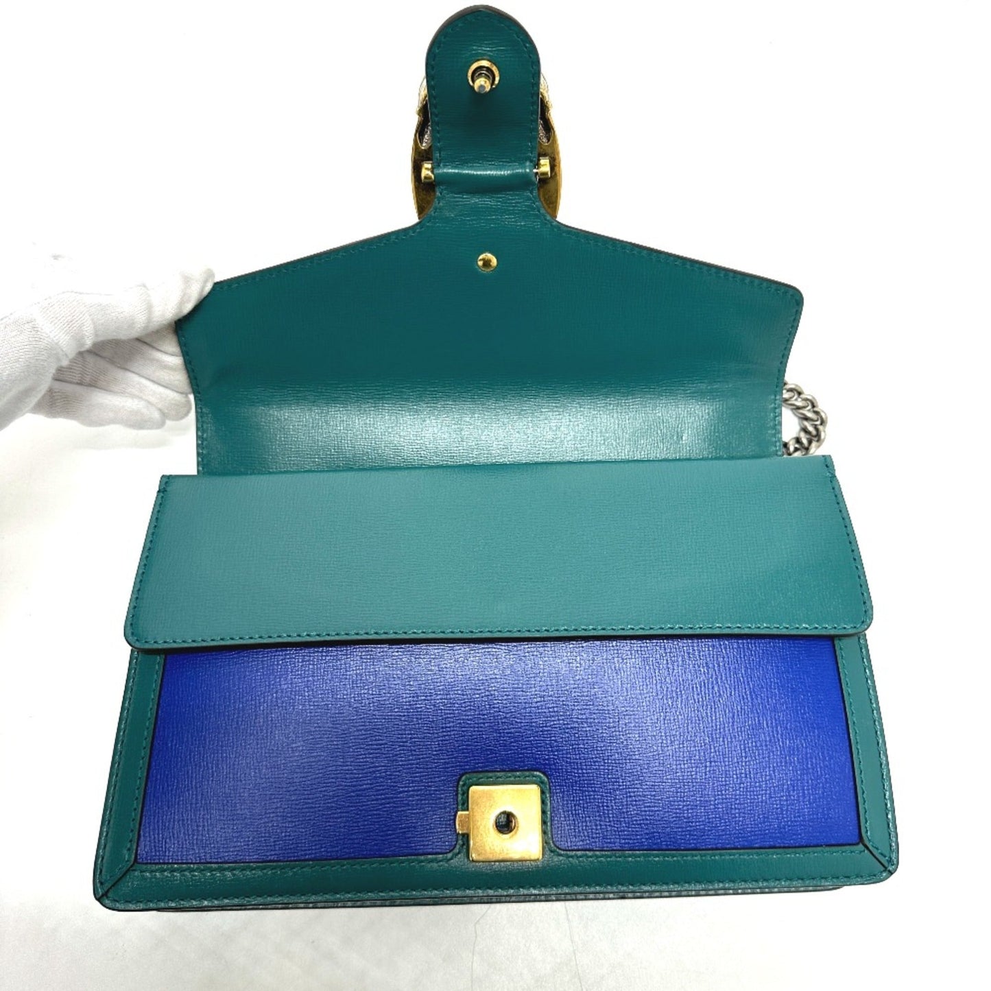 Gucci Blue Leather Shoulder Bag ( )
