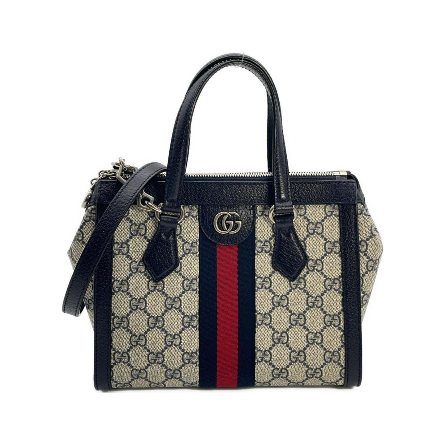 Gucci Beige Blue Gg Supreme Leather Handbag ( )