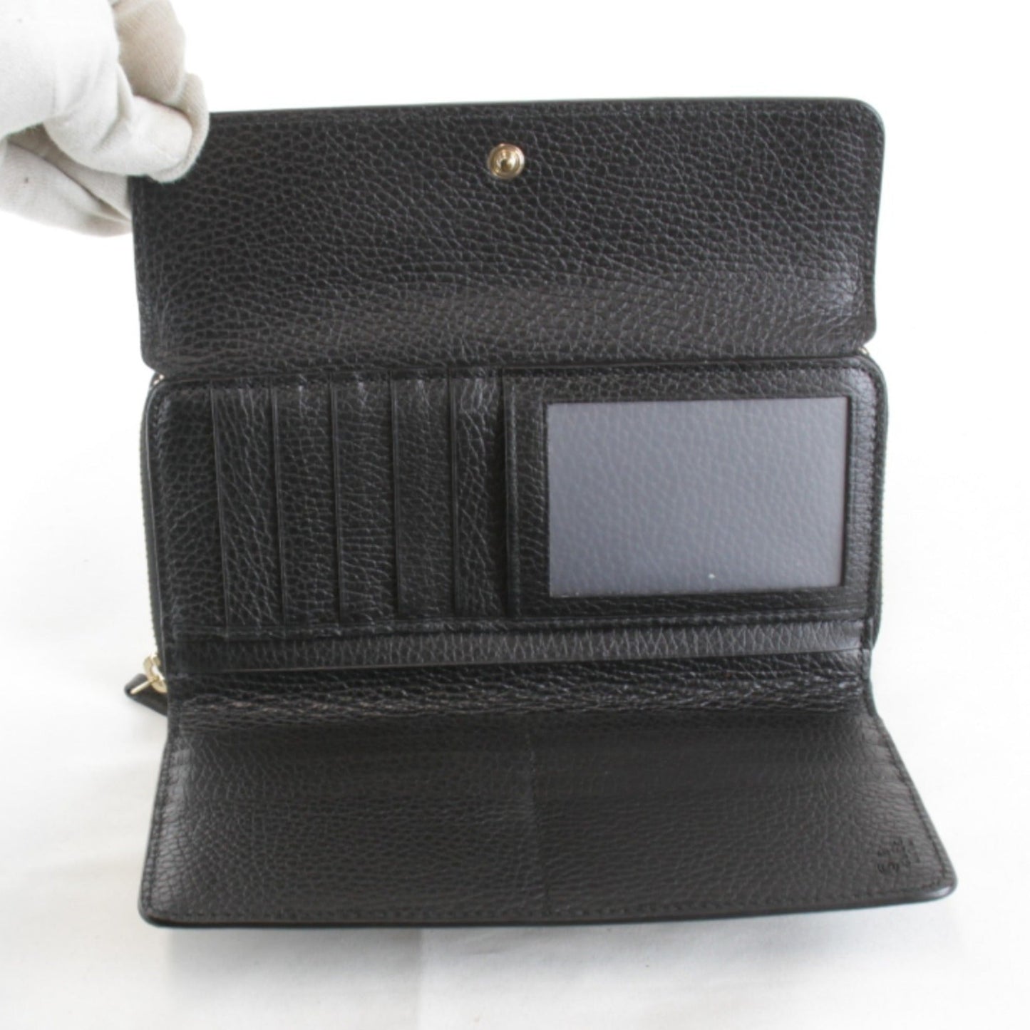 Gucci Black Leather Long Wallet (Bi-Fold) ( )