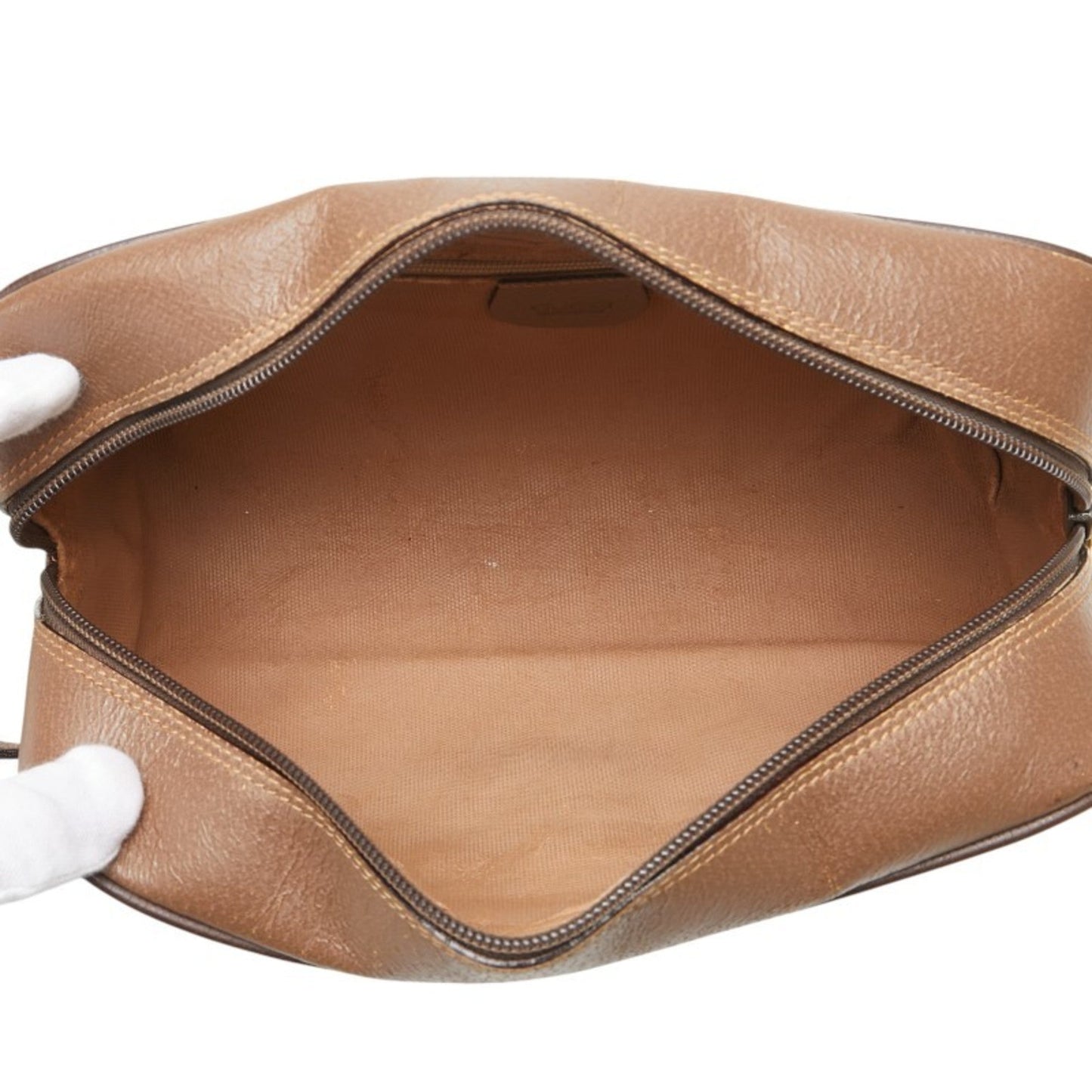 Gucci Beige Brown Pvc Leather Clutch Bag Pouch ( )