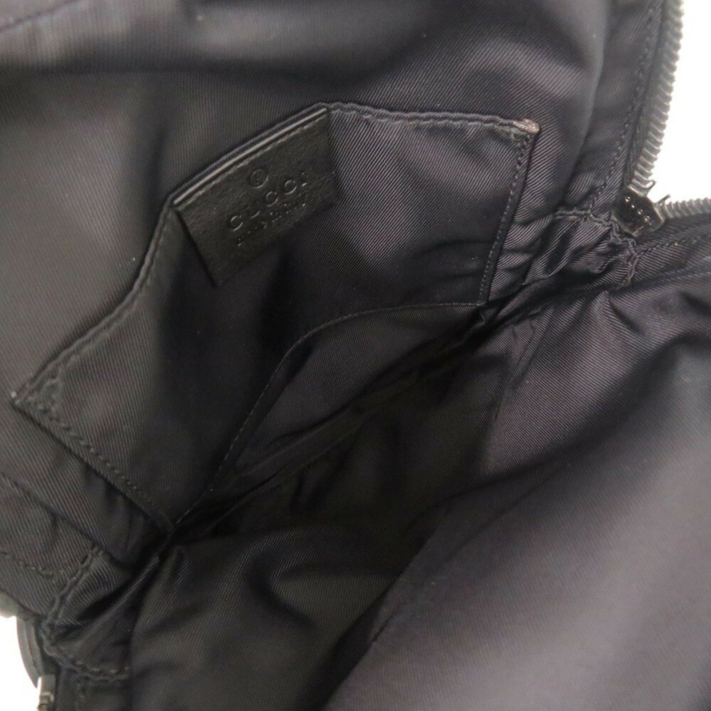 Gucci Black Nylon Gg Leather Fanny Pack Shoulder Bag ( )