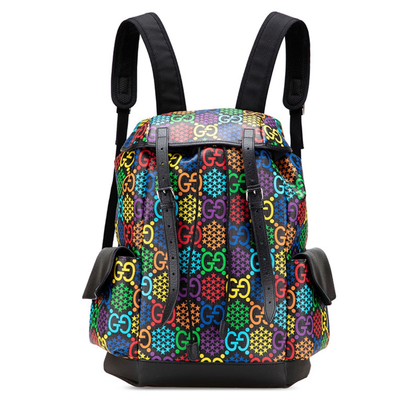 Gucci Black Multi-Color Pvc Leather Backpack ( )