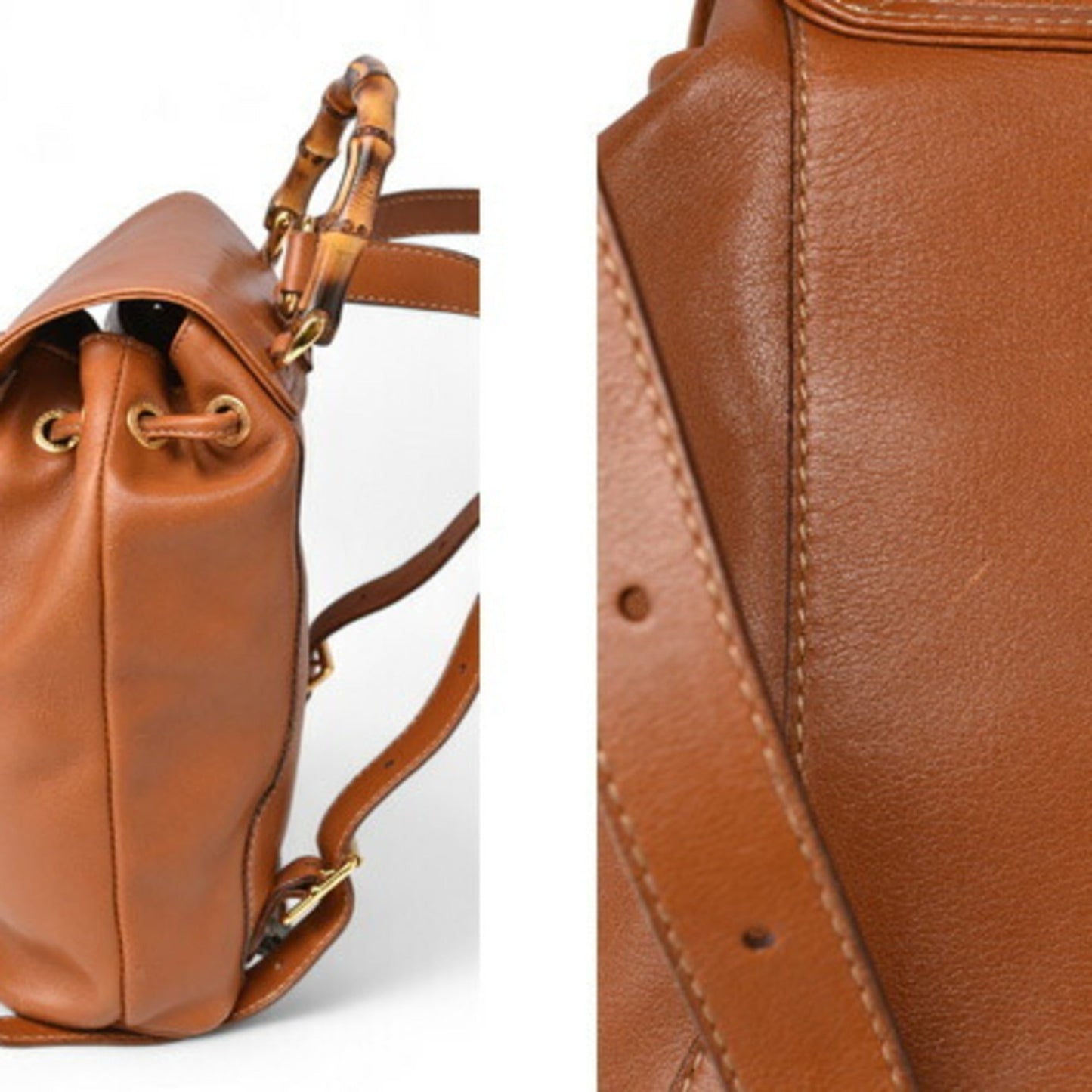 Gucci Brown Leather Backpack ( )