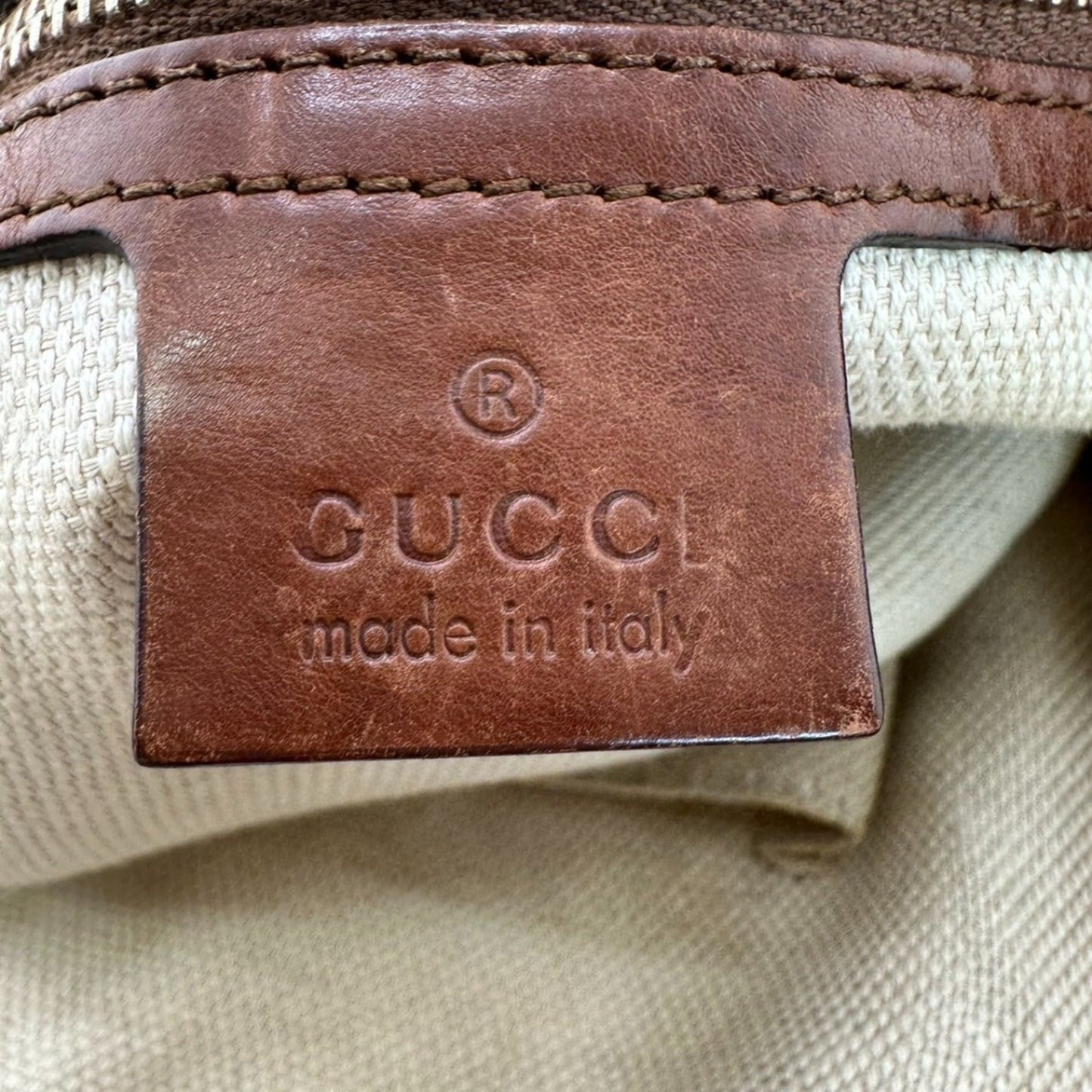 Gucci Brown Canvas Shoulder Bag Tote Bag ( )