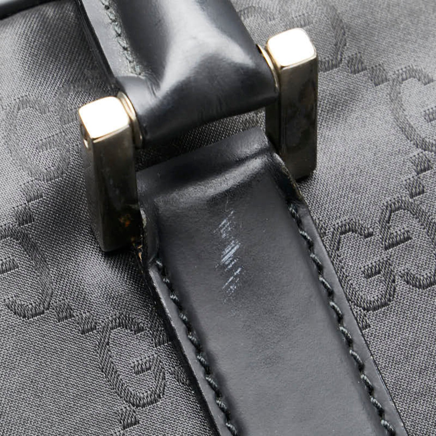 Gucci Black Nylon Leather Boston Bag ( )