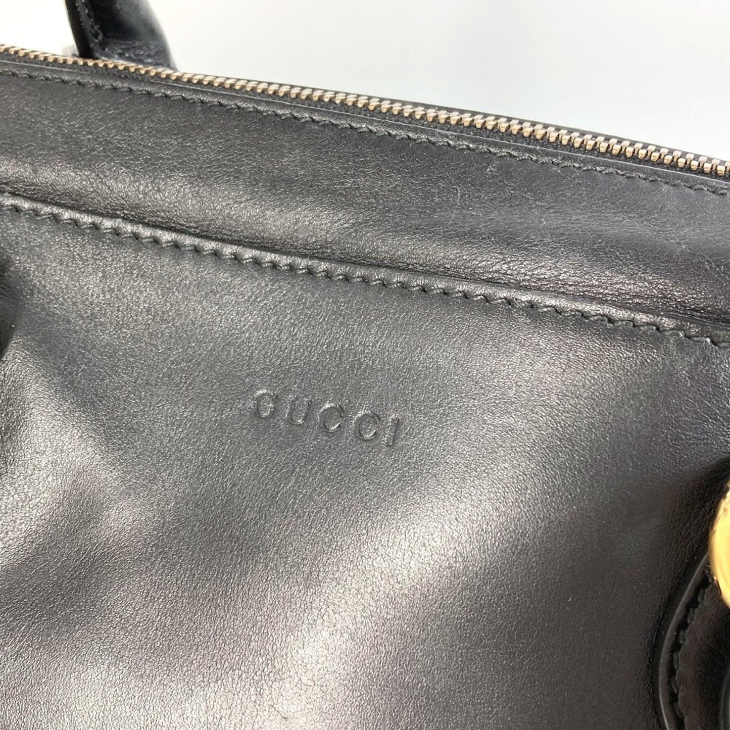 Gucci Black Leather Boston Bag Shoulder Bag ( )