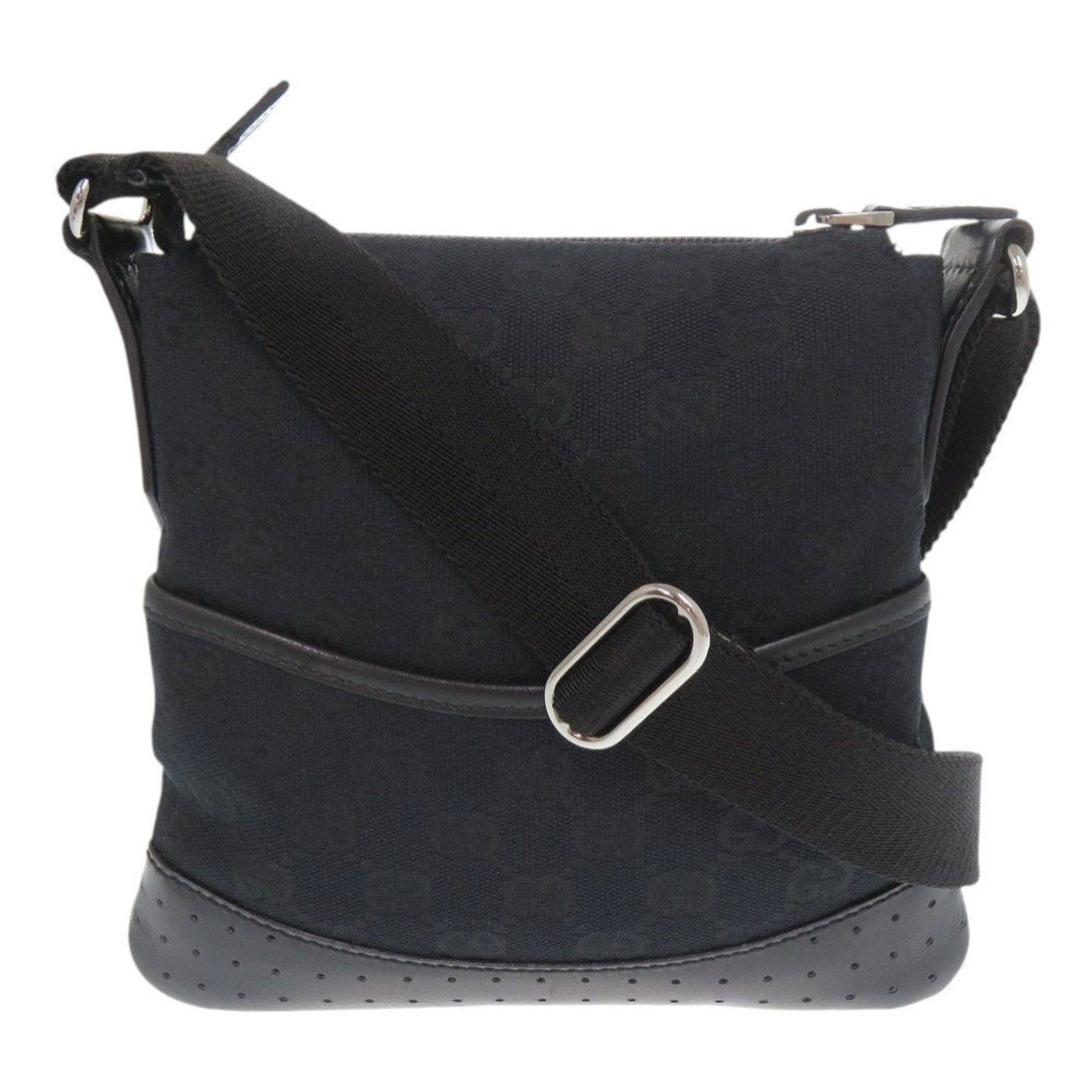 Gucci Gg Canvas Black Gg Canvas Leather Shoulder Bag ( )