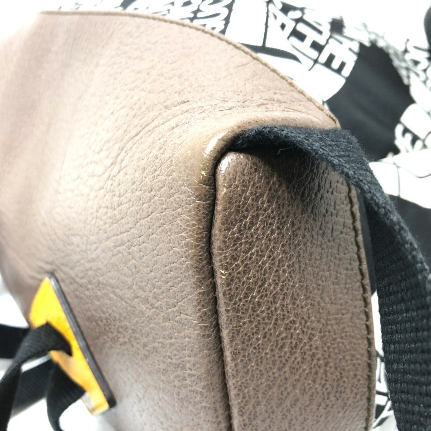 Gucci Black Brown White Nylon Leather Backpack ( )