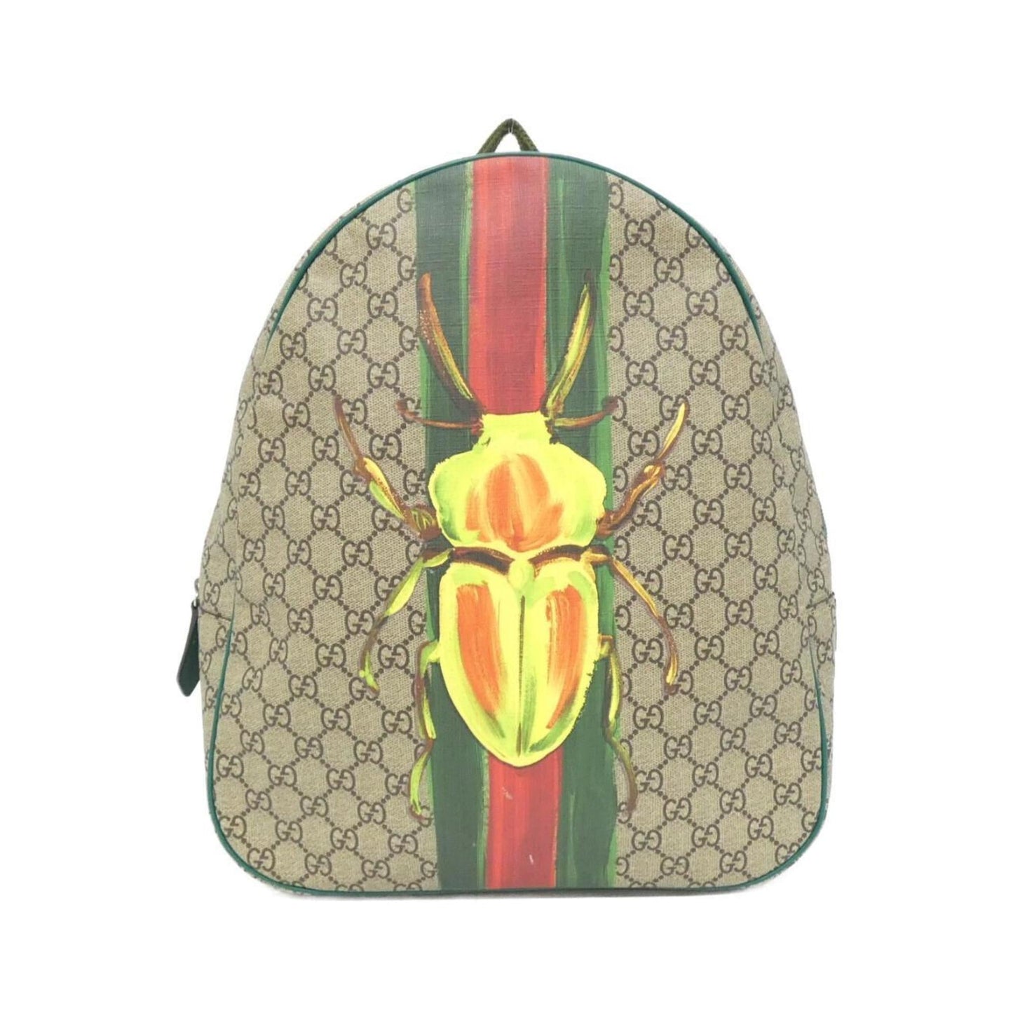 Gucci Beige Green Multi-Color Gg Supreme Backpack ( )