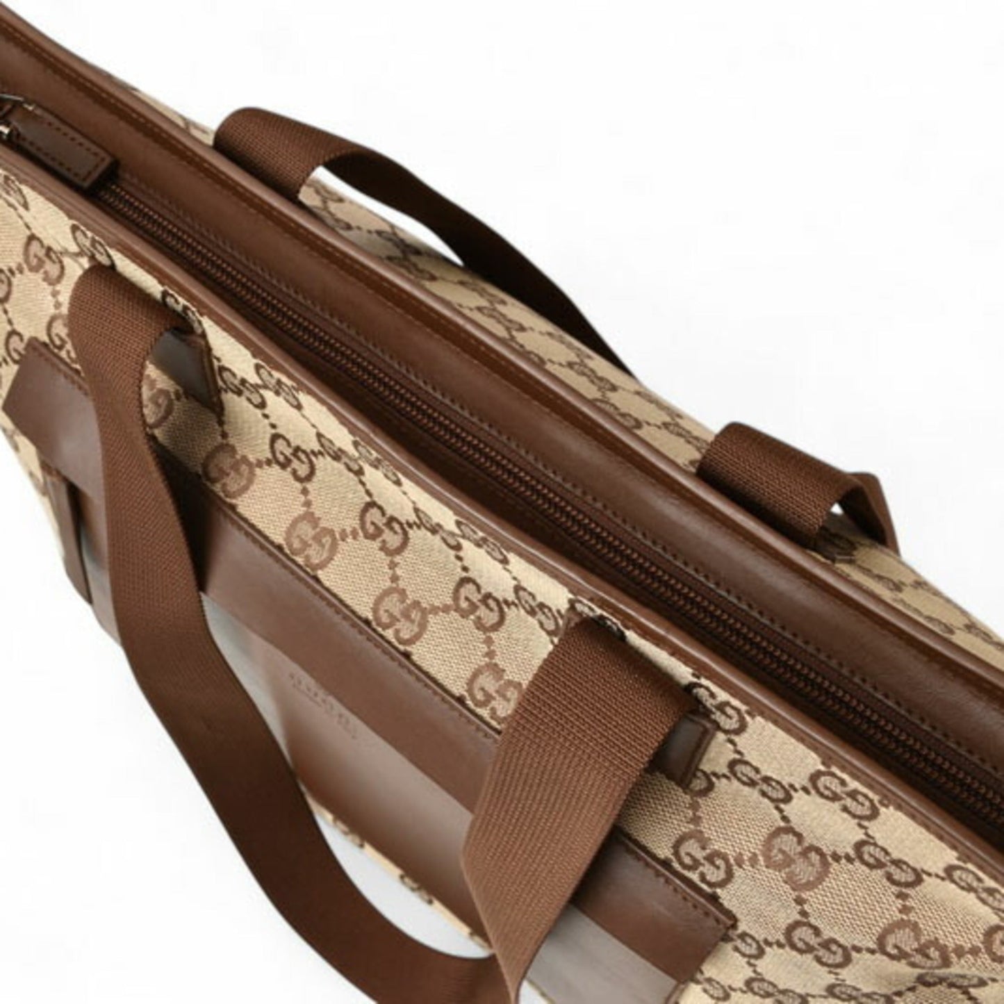 Gucci Brown Gg Beige Gg Canvas Tote Bag ( )