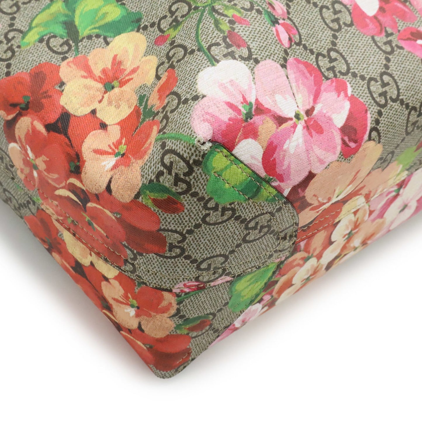 Gucci Gg Blooms Beige Multi-Color Pink Leather Shoulder Bag Tote Bag ( )