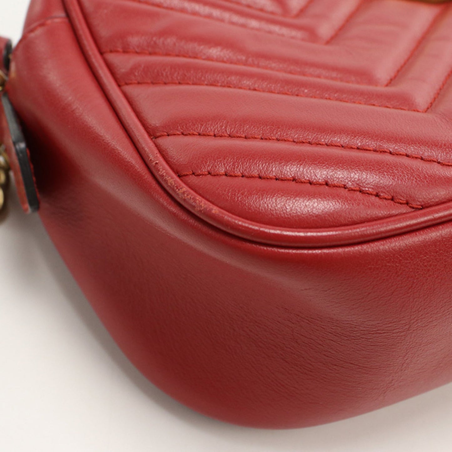 Gucci Red Color Leather Shoulder Bag ( )