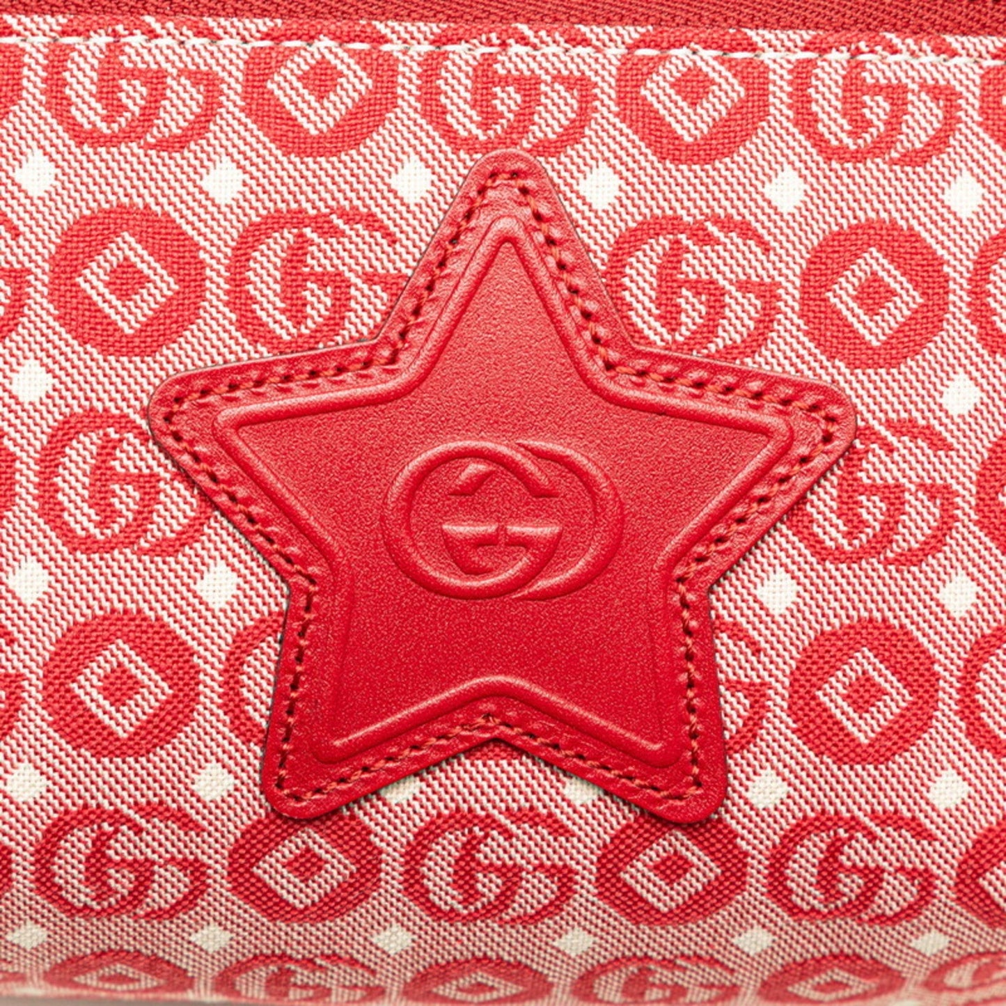 Gucci Red Color Canvas Leather Sling Bag ( )