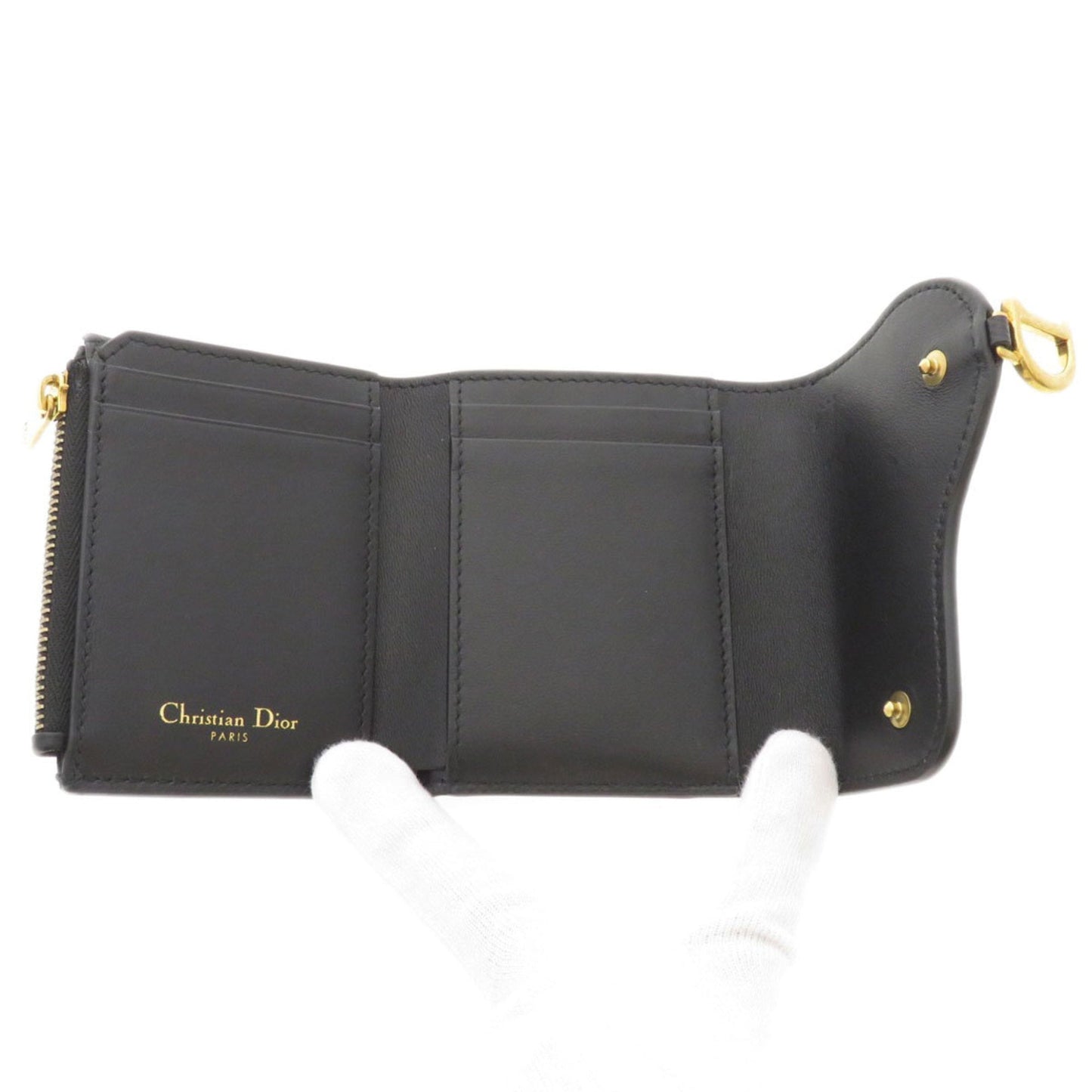 Christian Dior Black Leather Wallet (Bi-Fold) ()