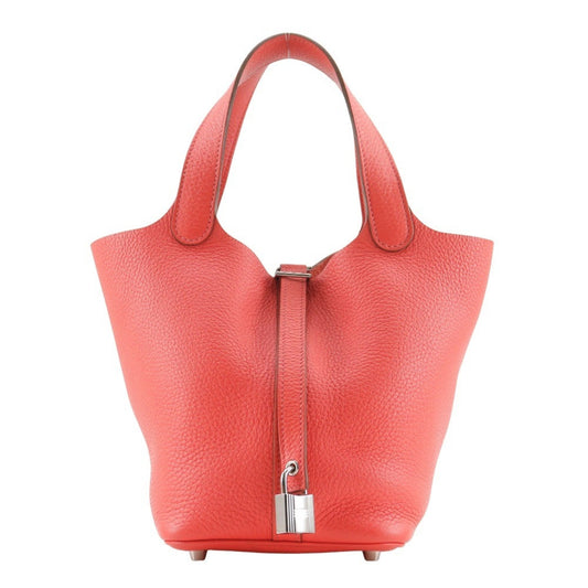 Hermes Picotin Pink Taurillon Clemence Leather Handbag ( )