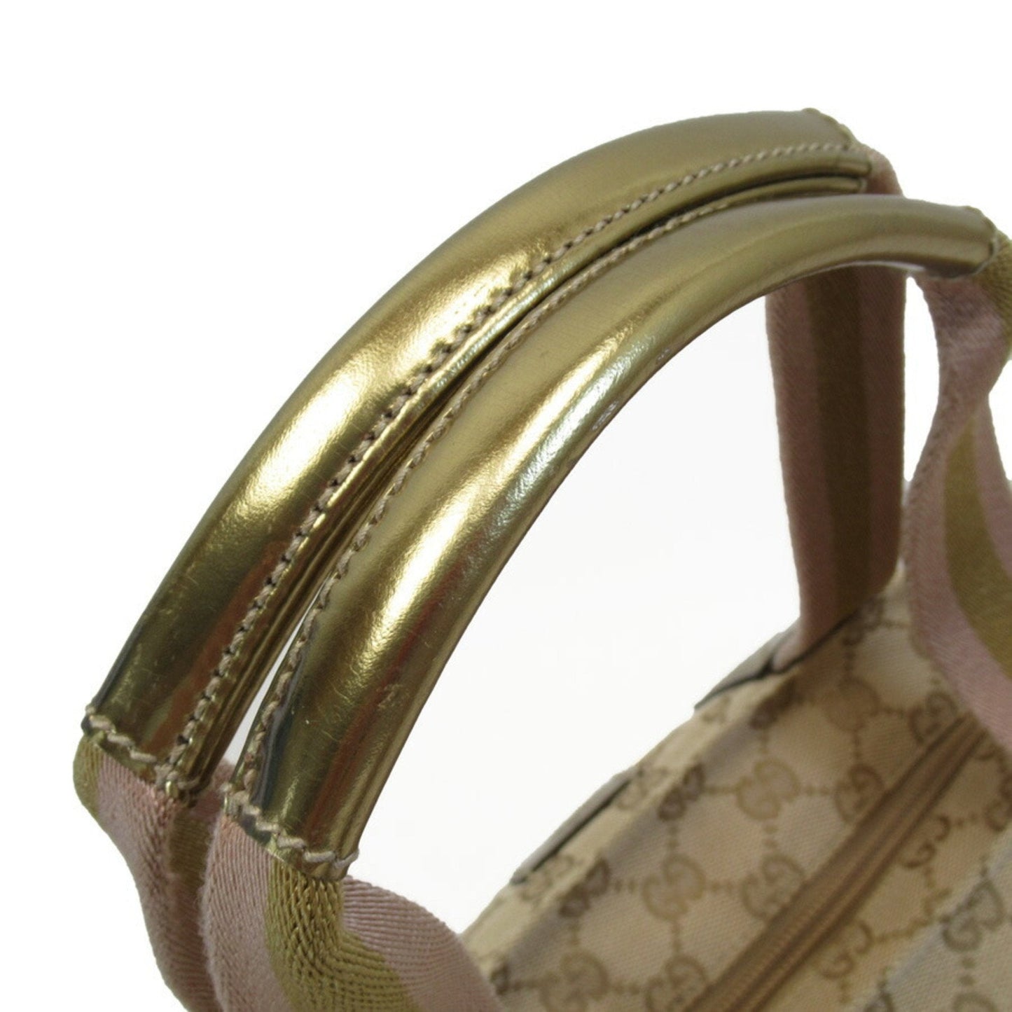 Gucci Gg Canvas Beige Gg Canvas Patent Leather Handbag