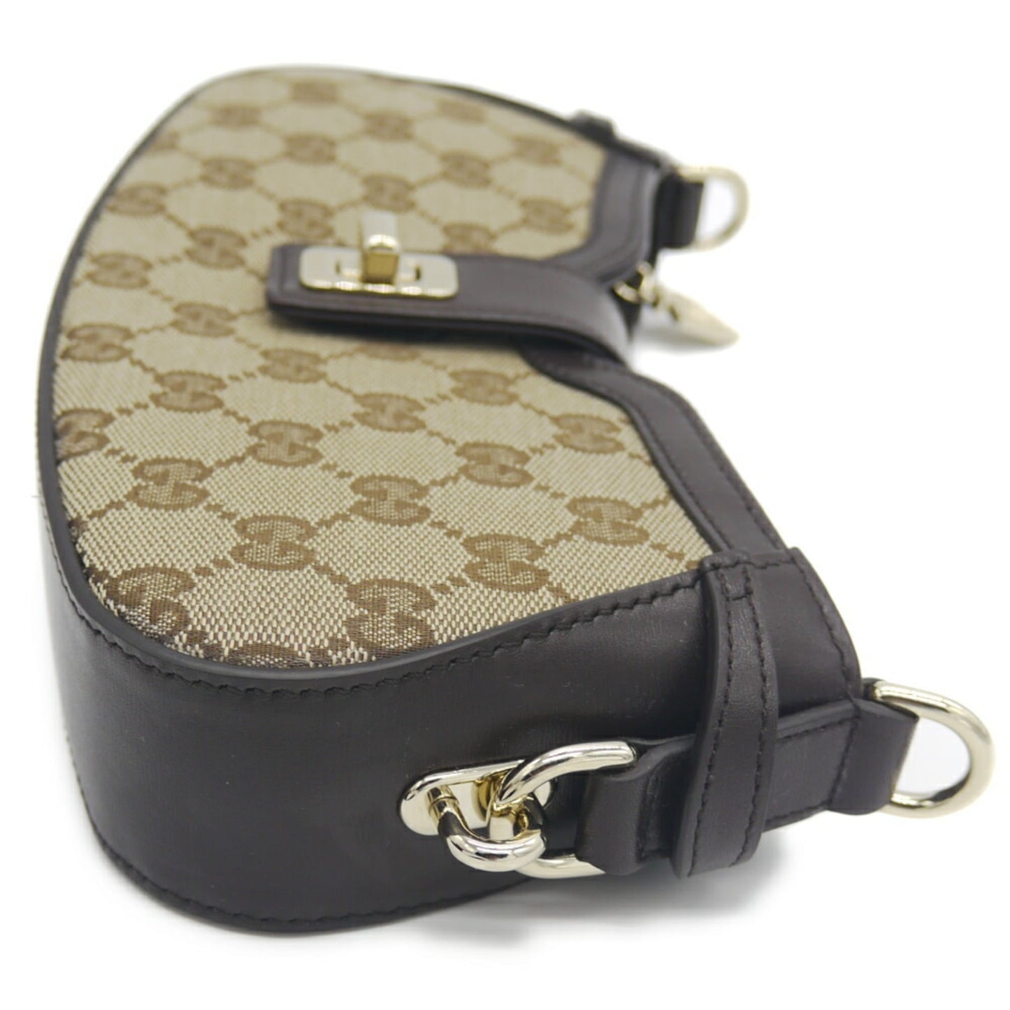 Gucci Beige Gg Canvas Leather Shoulder Bag ( )