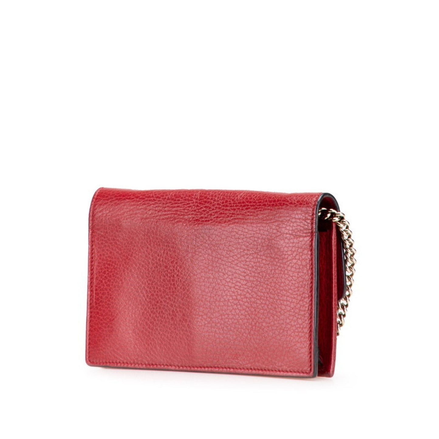 Gucci Red Color Leather Chain/Shoulder Wallet ( )